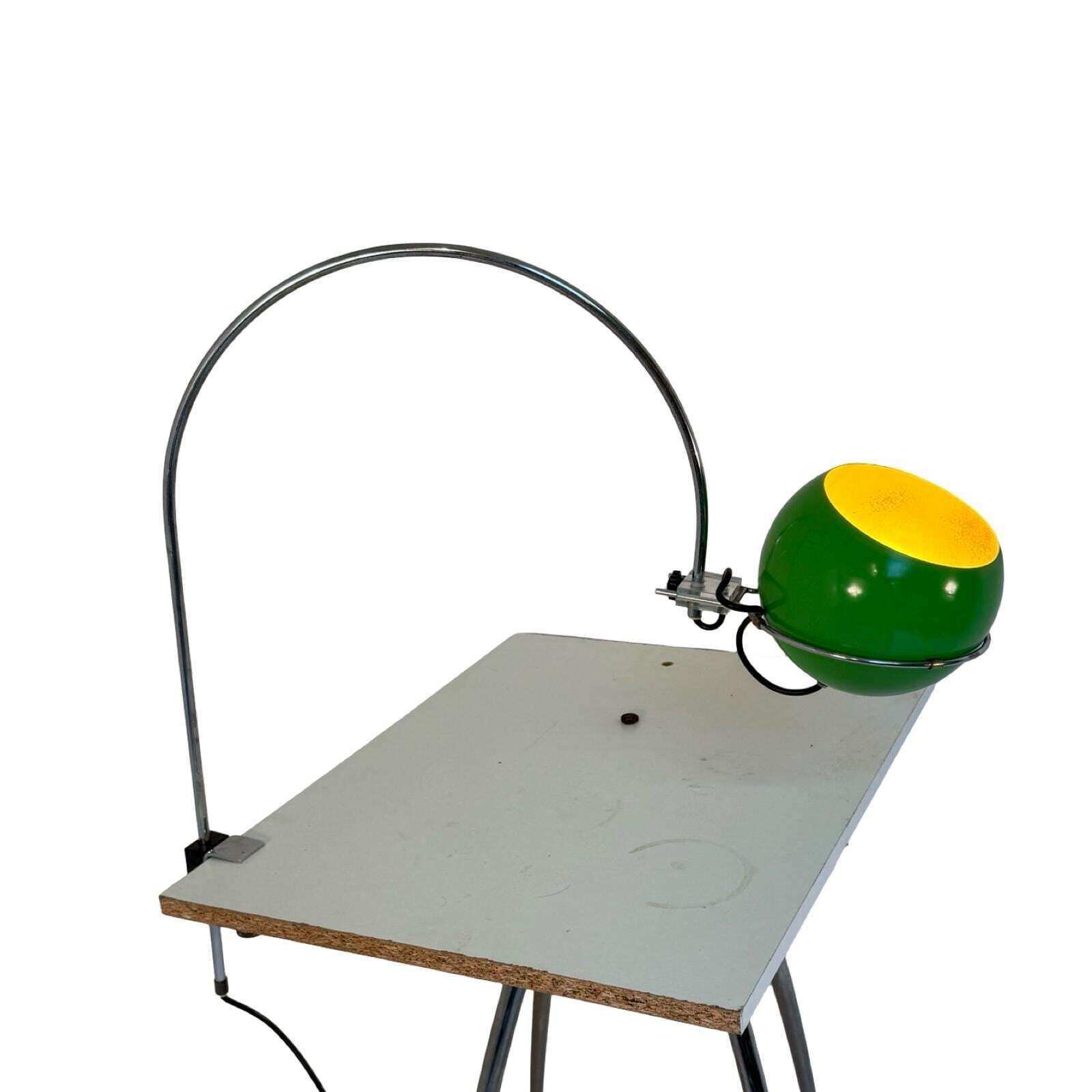 Gepo   Space Age Desk Lamp   Green   Eyeball Spot   Dutch Design   Mounted By A Clamp On The Desk photo for sale