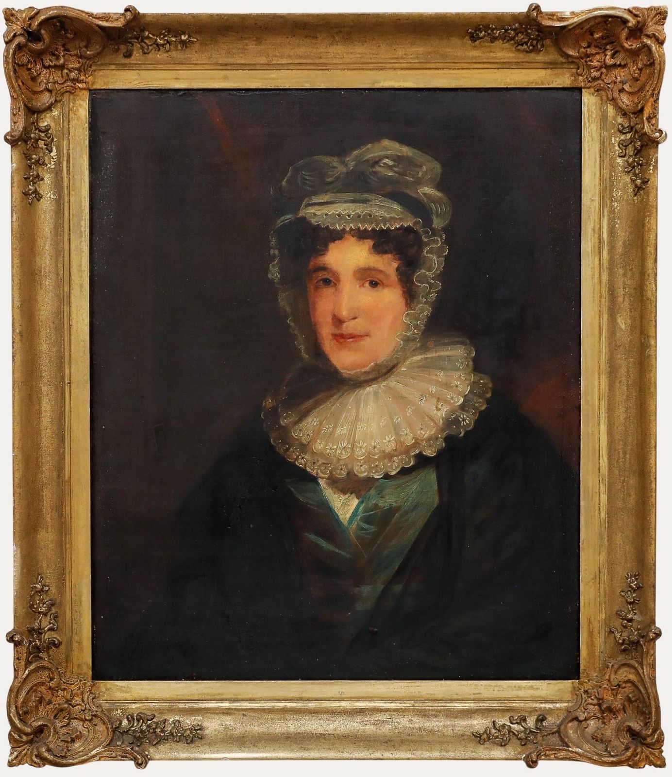 Framed 19th Century Oil Portrait Of Mrs Christie