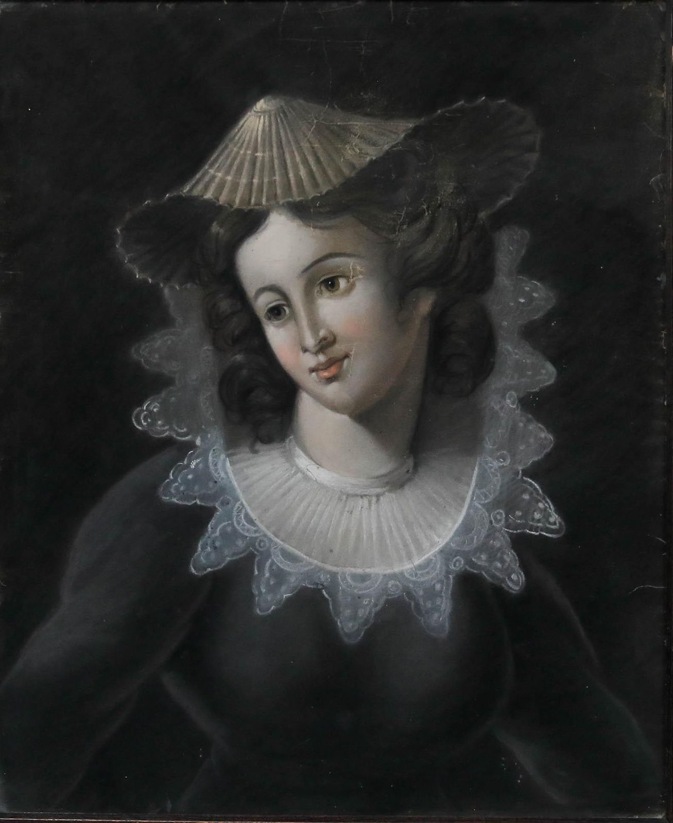 Framed Late 19th Century Pastel Portrait Of A Lady Wearing An Attifet photo furniture