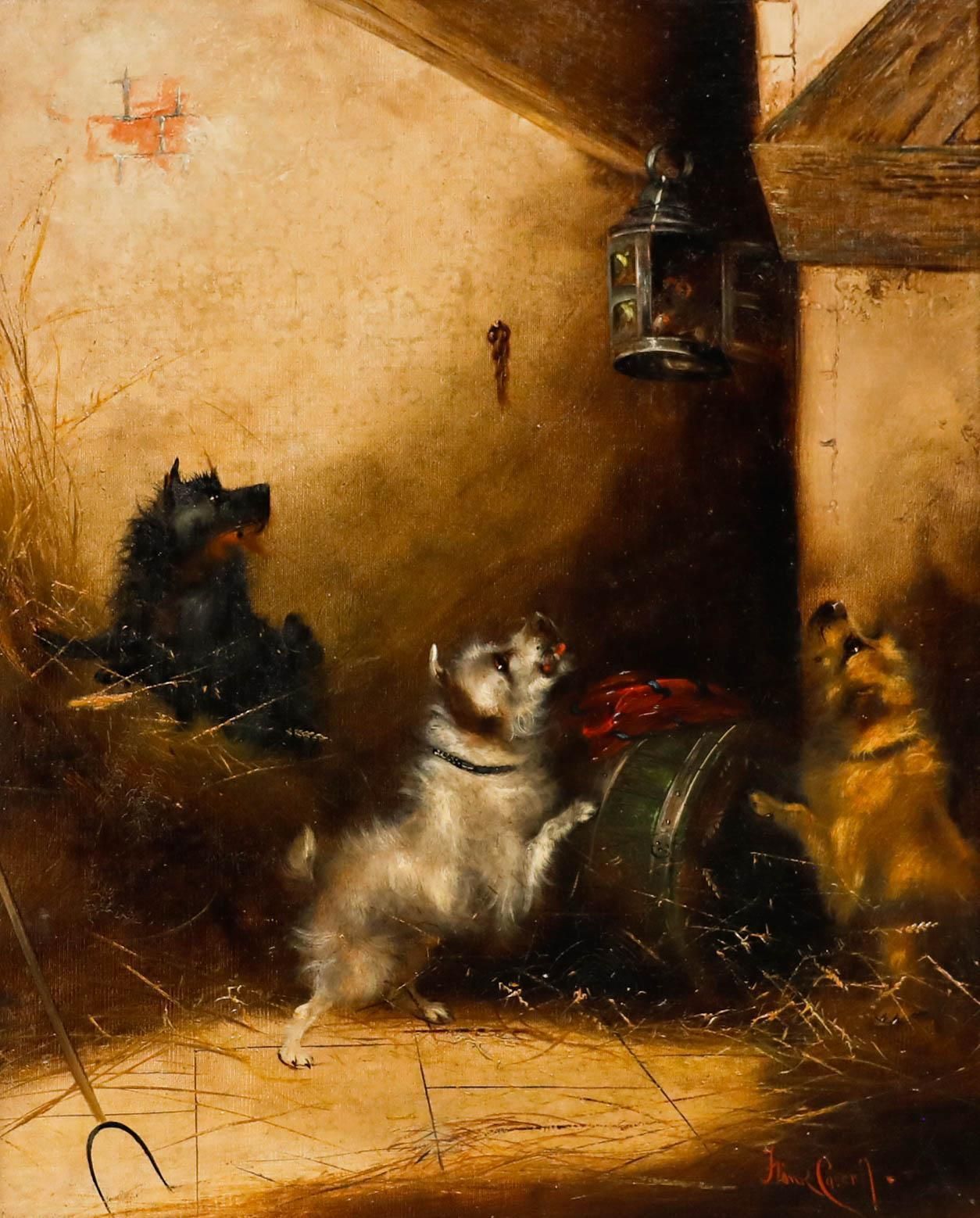 Frank Wormald Cassels (1862 1908) Framed Oil, Hiding In The Lantern photo furniture