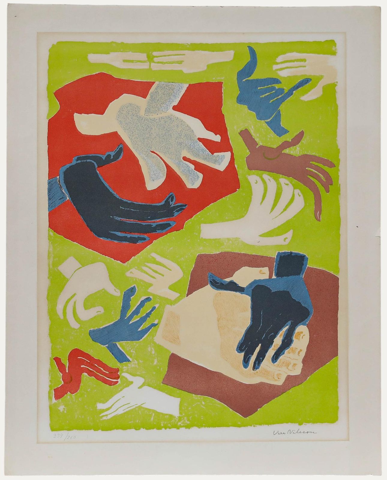 Vera Nilsson (1888 1979) Swedish School Mid 20th Century Lithograph, Hands II