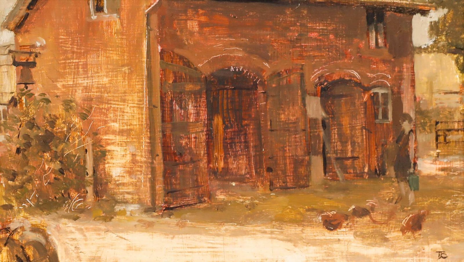Tom Coates (1941 2023) Framed 20th Century Oil, Stables At Sutton Mill photo furniture