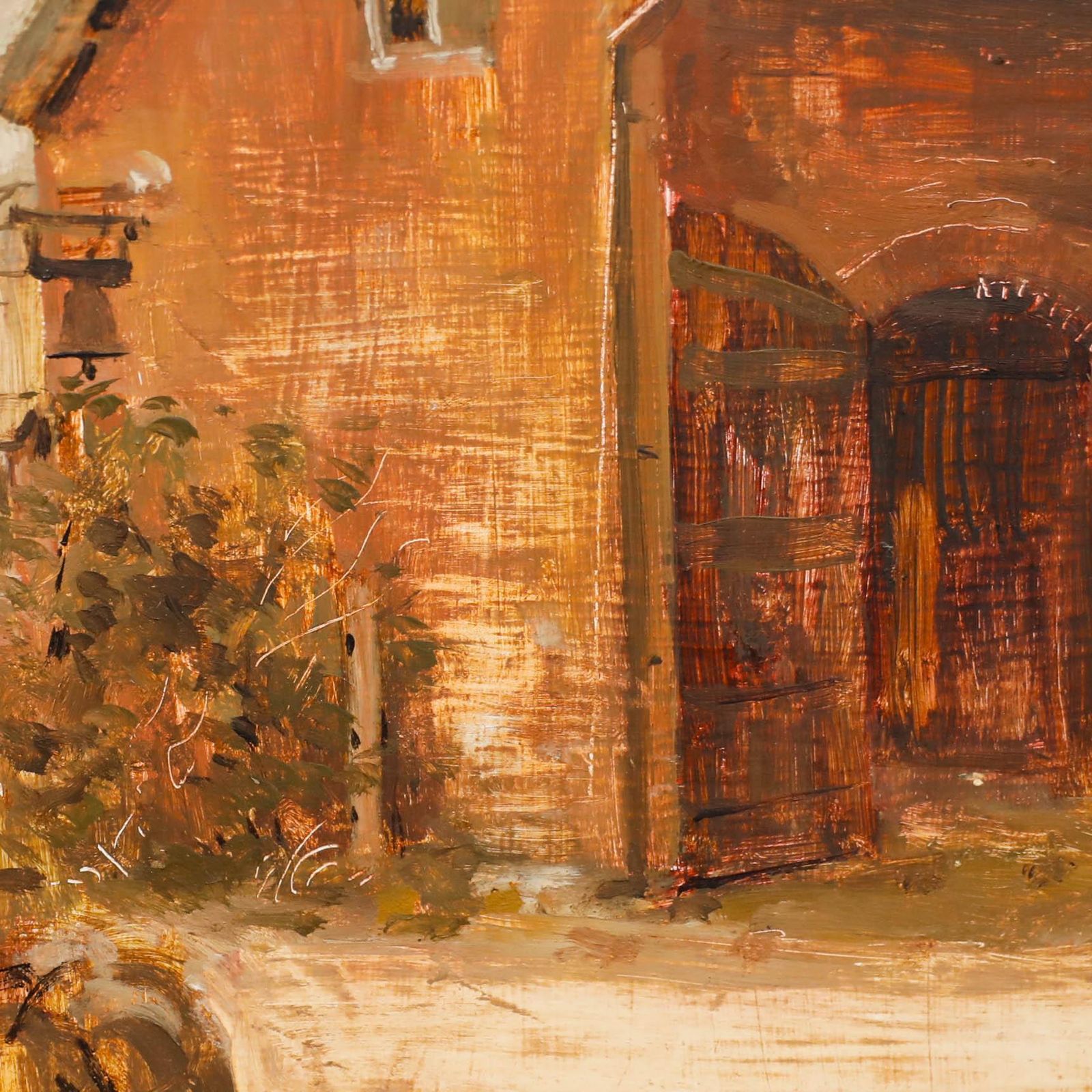 Tom Coates (1941 2023) Framed 20th Century Oil, Stables At Sutton Mill photo Art