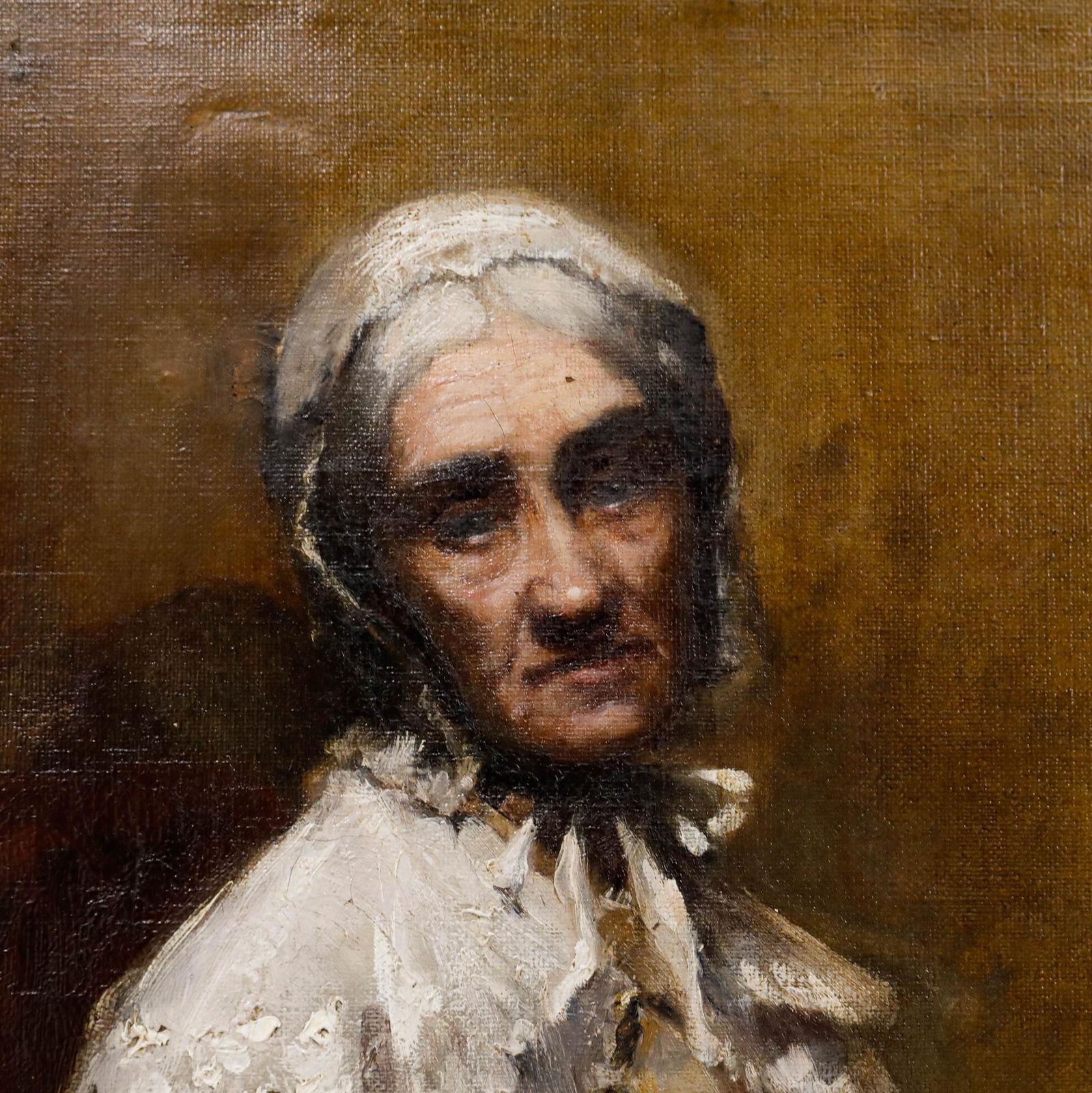Framed 19th Century Oil Portrait Of An Elderly Lady photo Art