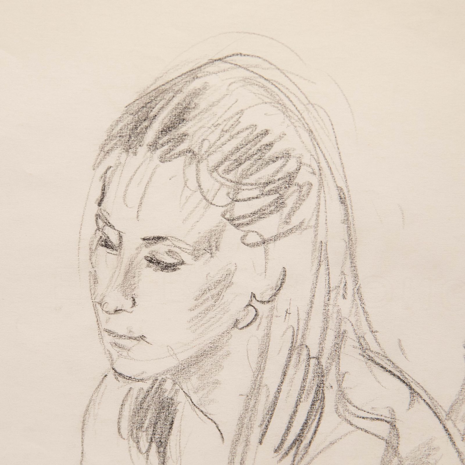Georges Pacouil (1903 1996) Mid 20th Century Graphite Drawing, Seated Model photo for sale