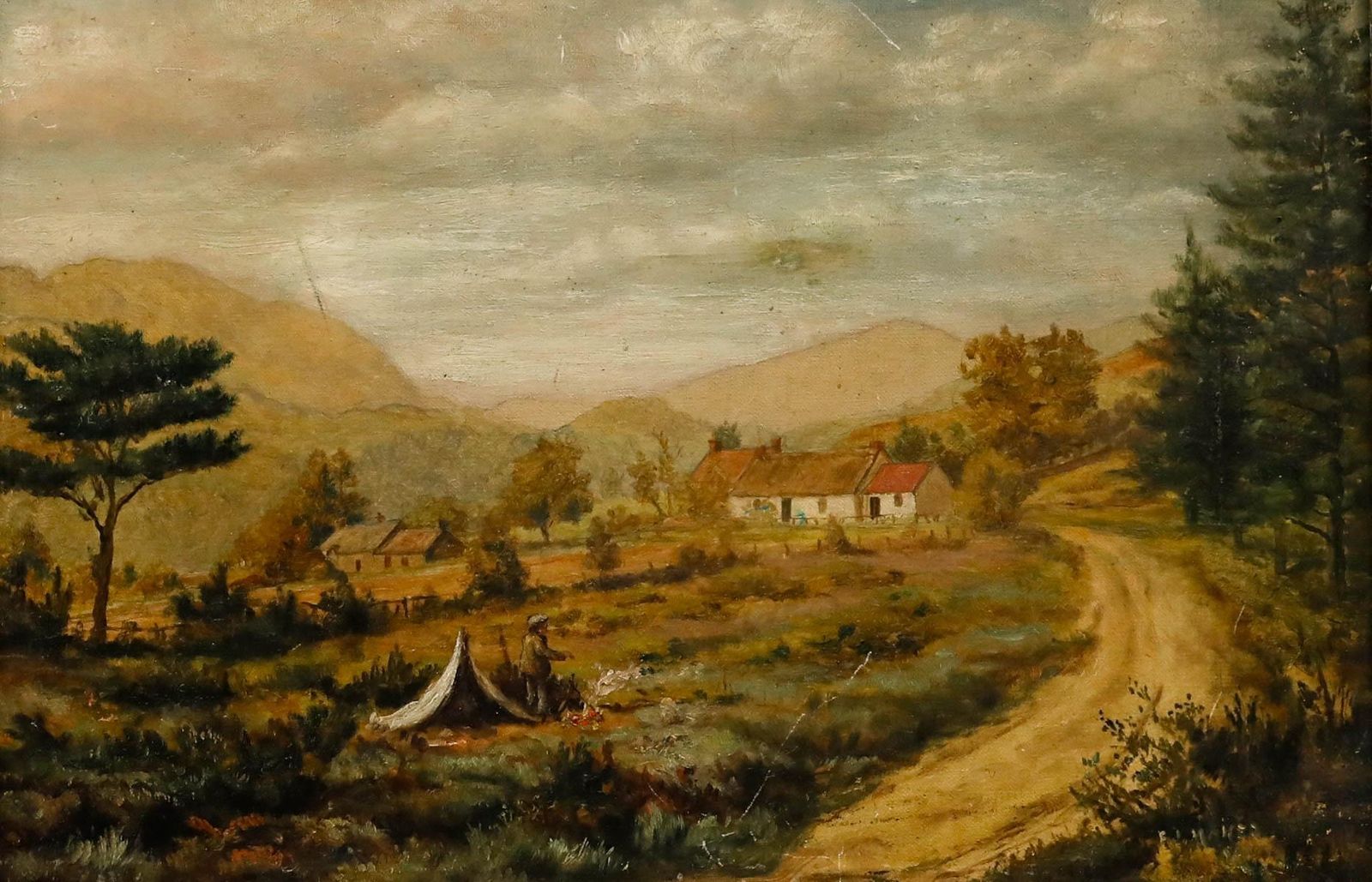 Frederick J. Maher (1871 1963) Oil, Gypsy On The Mountain Track photo furniture