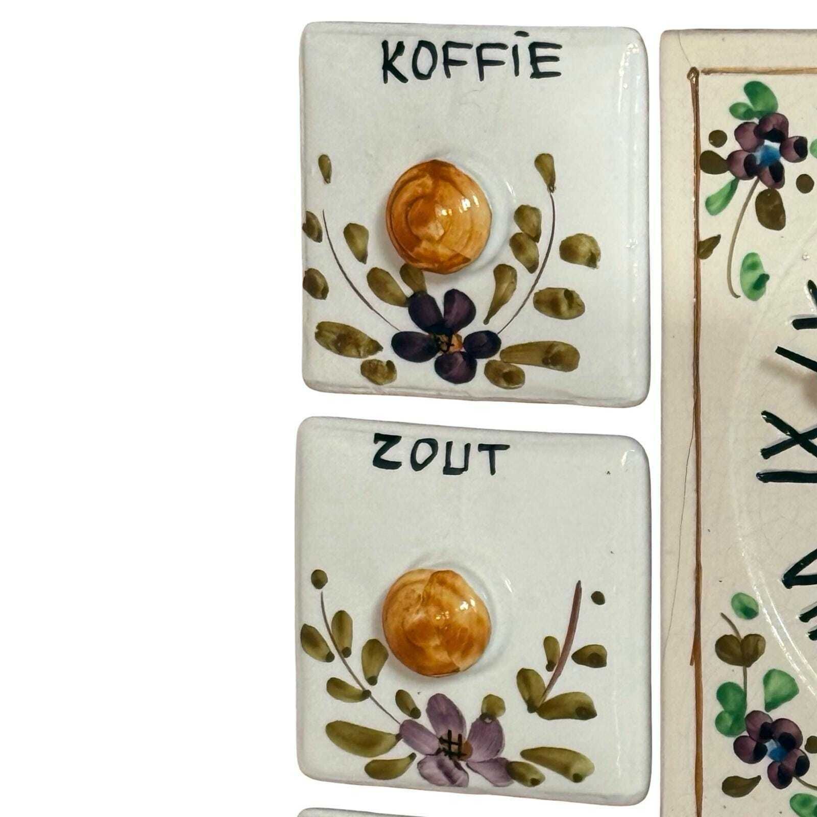 Antique Dutch Spice Rack / Kitchen Cabinet   Delft   Including Clock And Towel Dispenser   No Cracks, New Movement photo vinterior