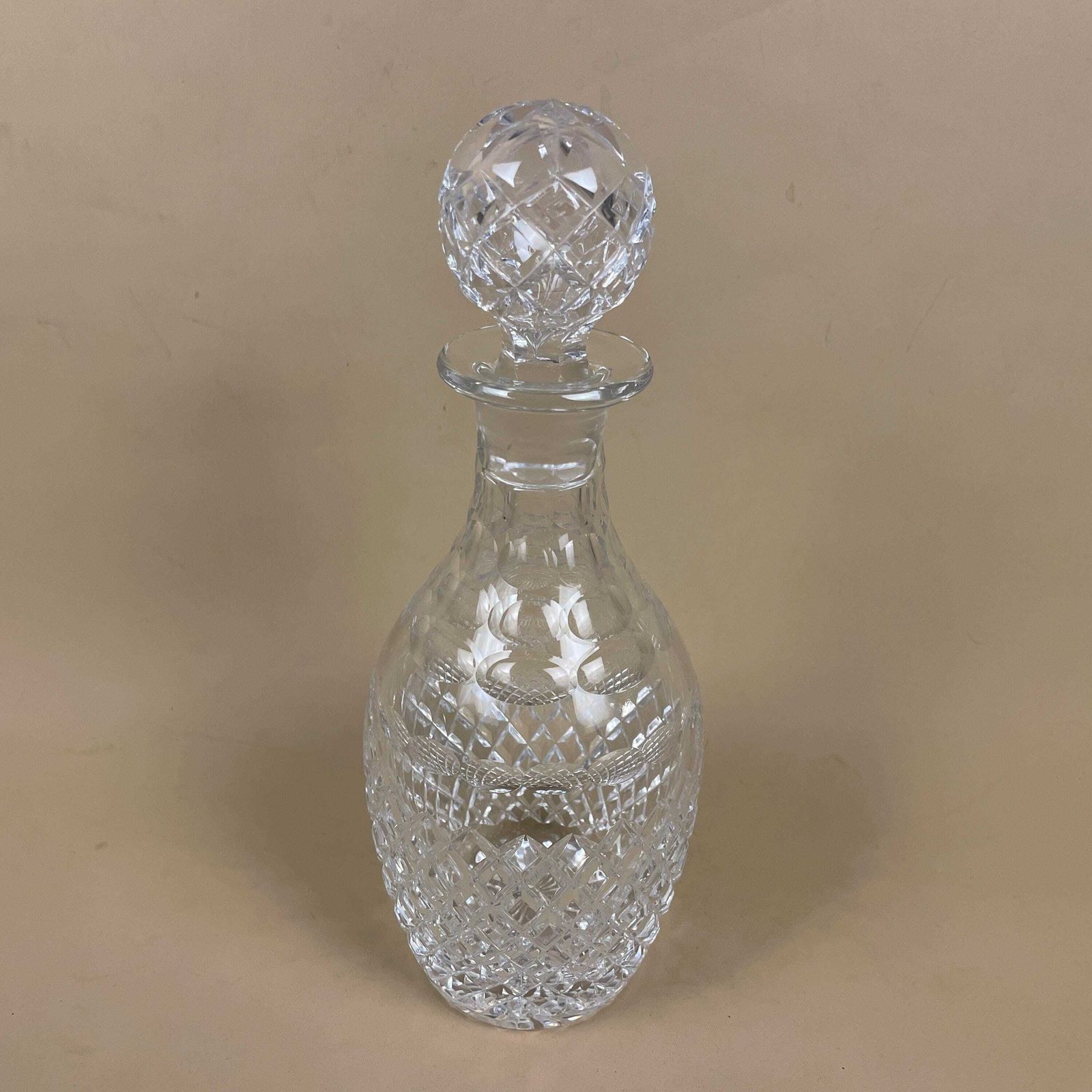 Vintage Glass Drink Decanter Cut Glass Crystal Whisky Display Triple Neck Bottle Retro Antique Lid Top Lidded Cap Drinks Trolly Funnel photo buy
