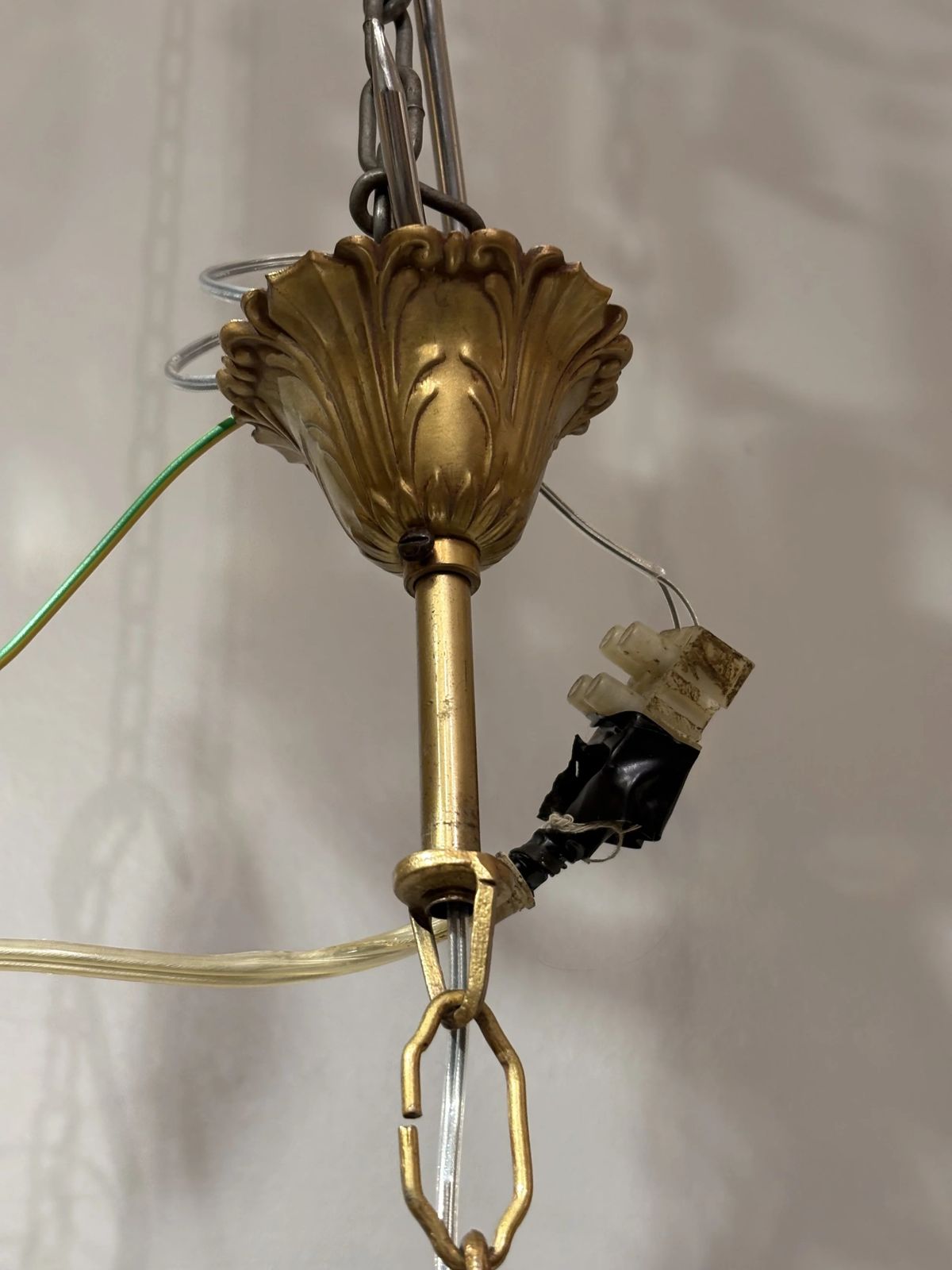 photo furniture Italian Empire Style Chandelier In Gilt Brass And Bohemian Crystal