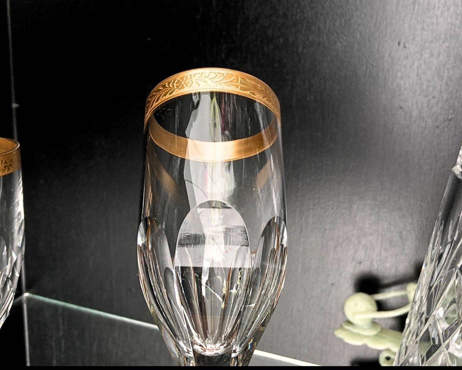 Crystal Champagne Glasses | 2pcs Flutes | Lady Hamilton Moser, Oertel photo vinterior