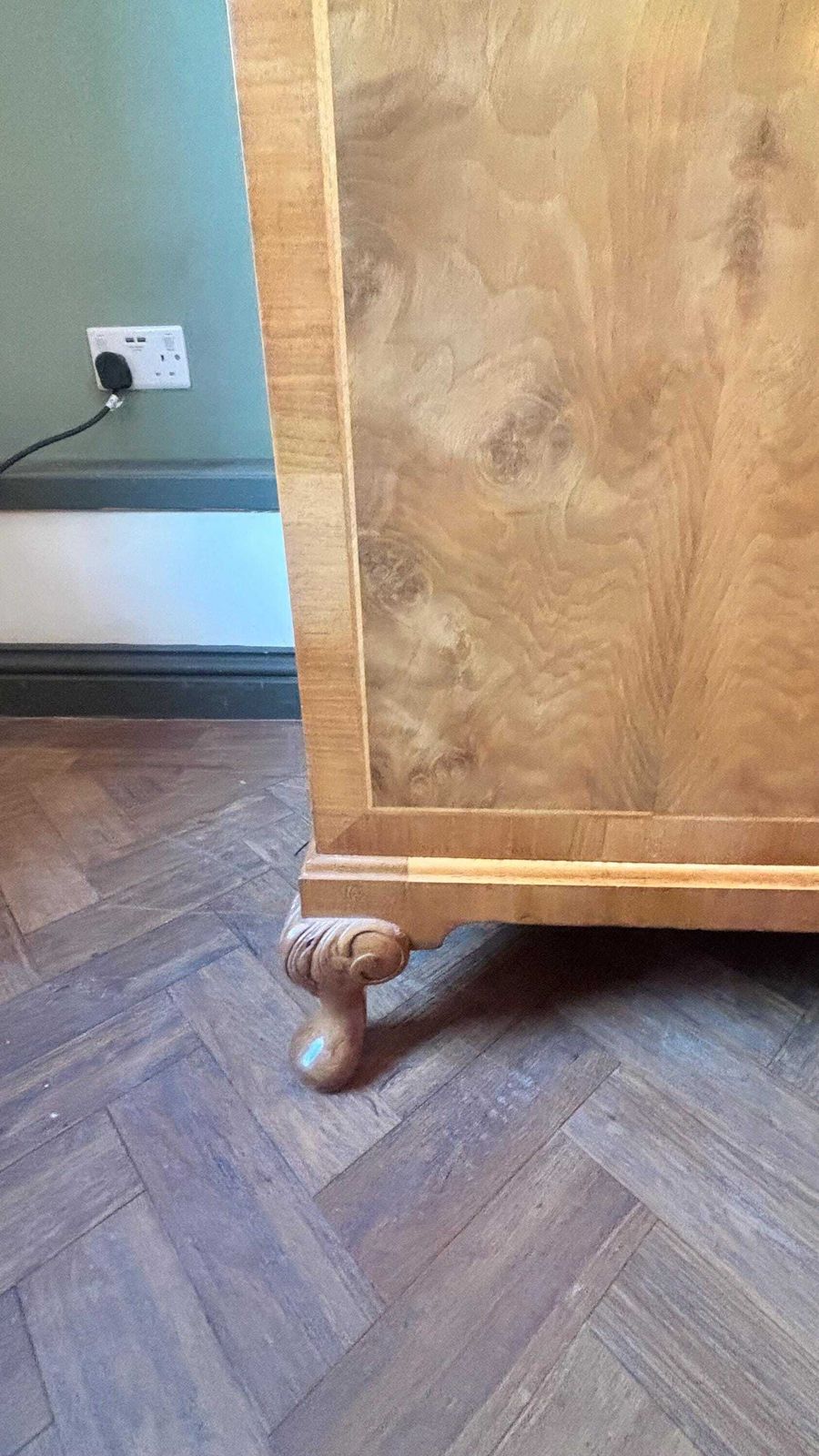 Art Deco Waring And Gillows Gentlemen’s Burr Walnut Wardrobe. photo for sale