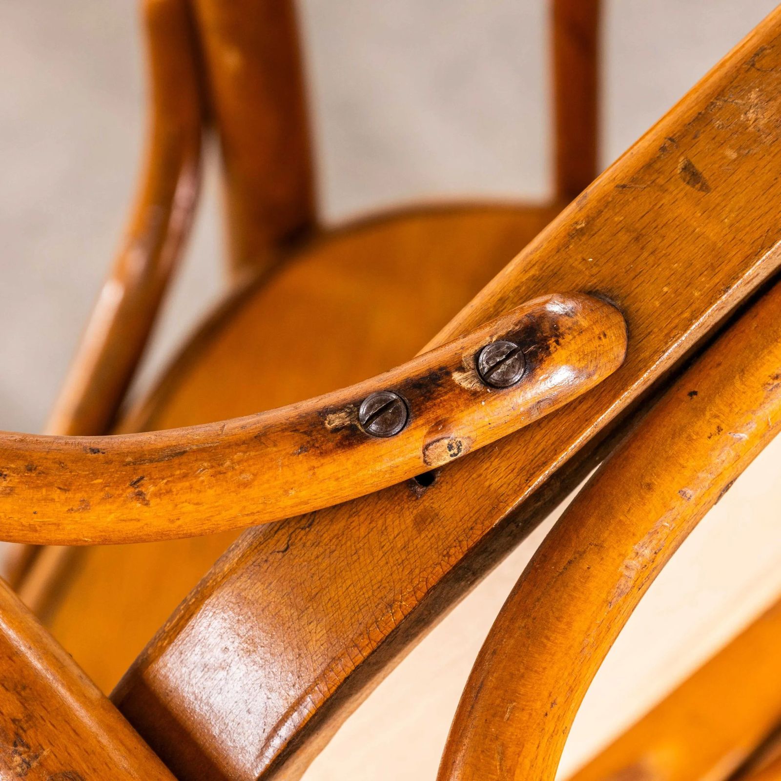 photo furniture 1950’s Enclosed Hoop Back Bentwood Dining Chairs – Pair