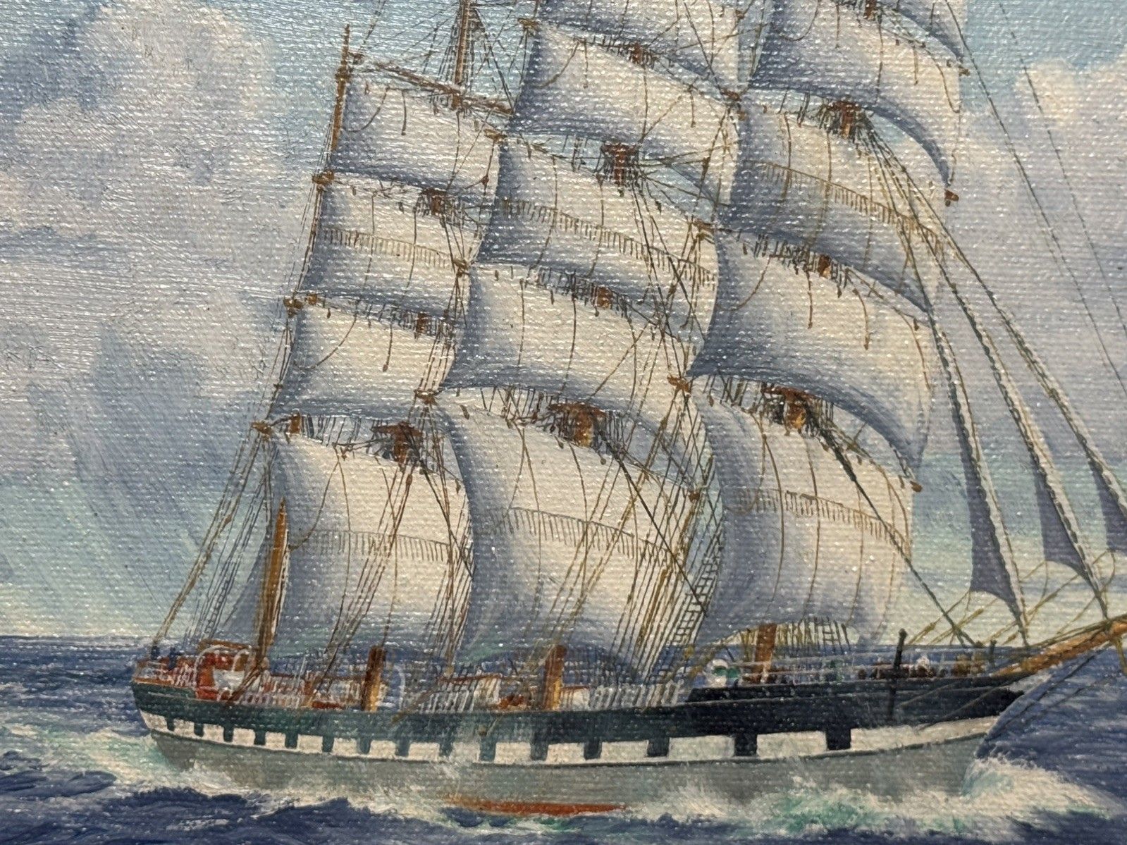 photo furniture Baroque Sailing Vessel Ross Shire Clipper Ship Oil Painting On Canvas J C Burnie