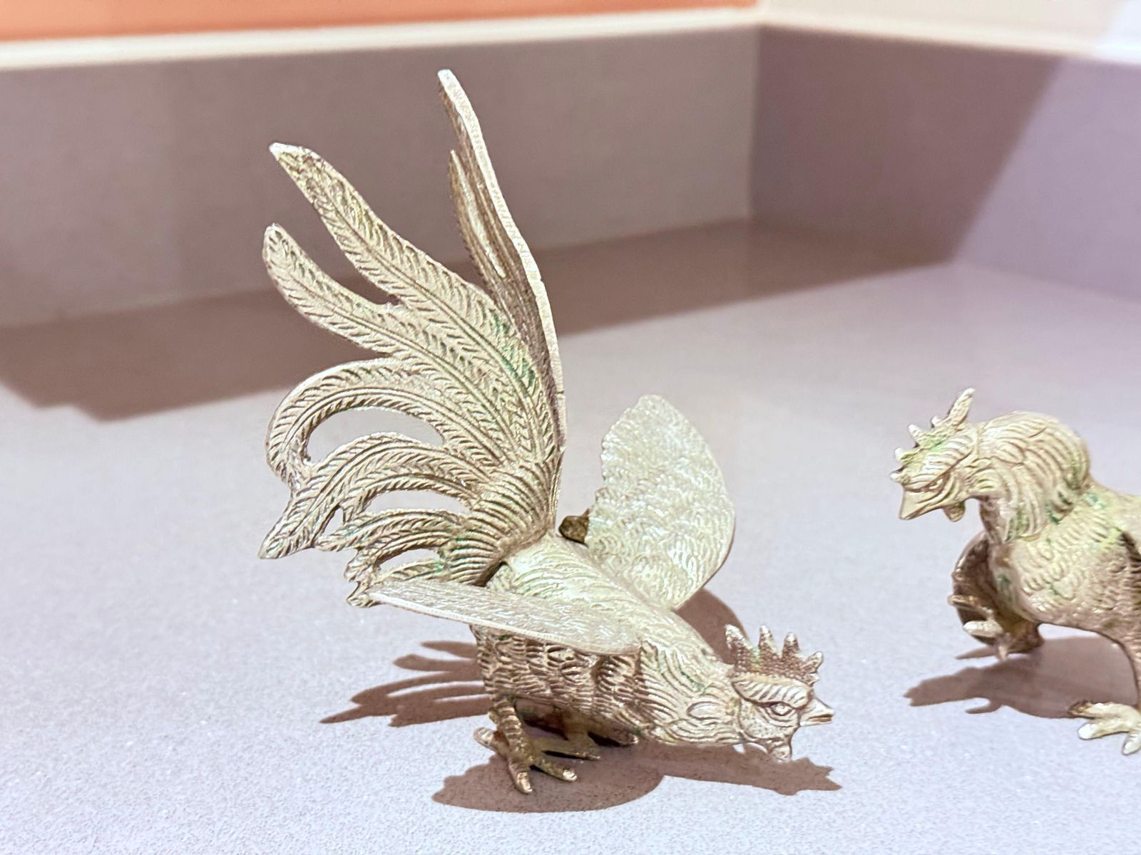 Antique Pair Of Silver Rooster Stand, Decoration For Home Décor, Animal Figure photo vintage