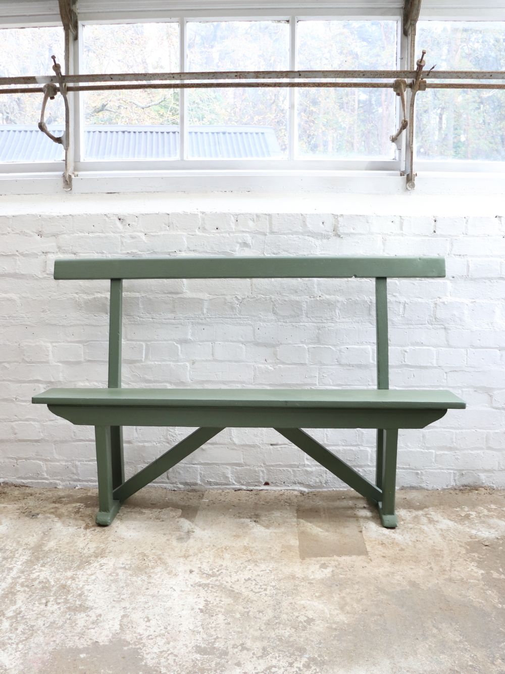 Beautiful Vintage Painted Wooden Bench photo buy