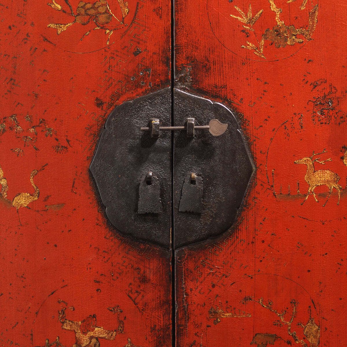 Red Lacquer Shanxi Cabinet With Gold Decoration photo 3295.0