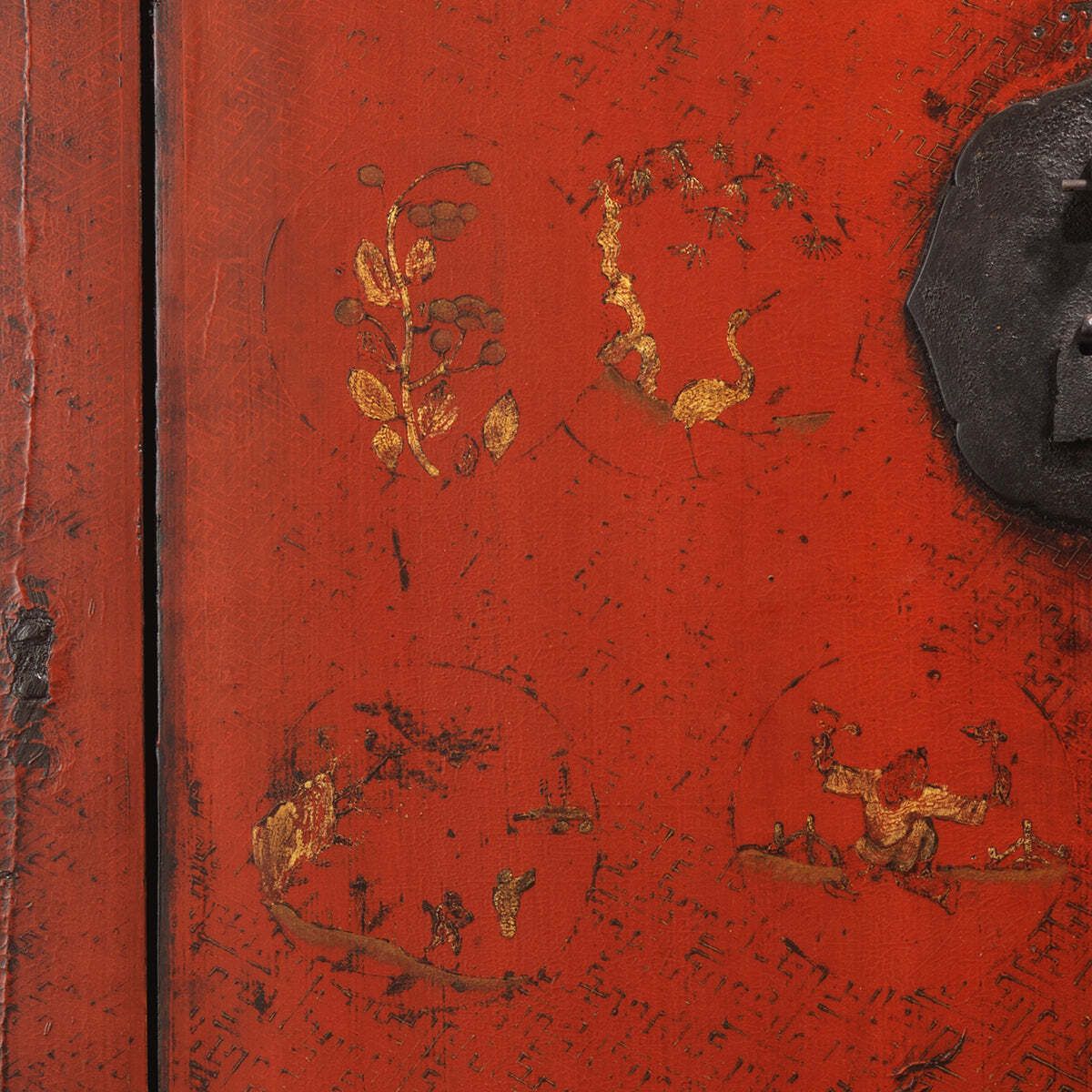 Red Lacquer Shanxi Cabinet With Gold Decoration photo vinterior