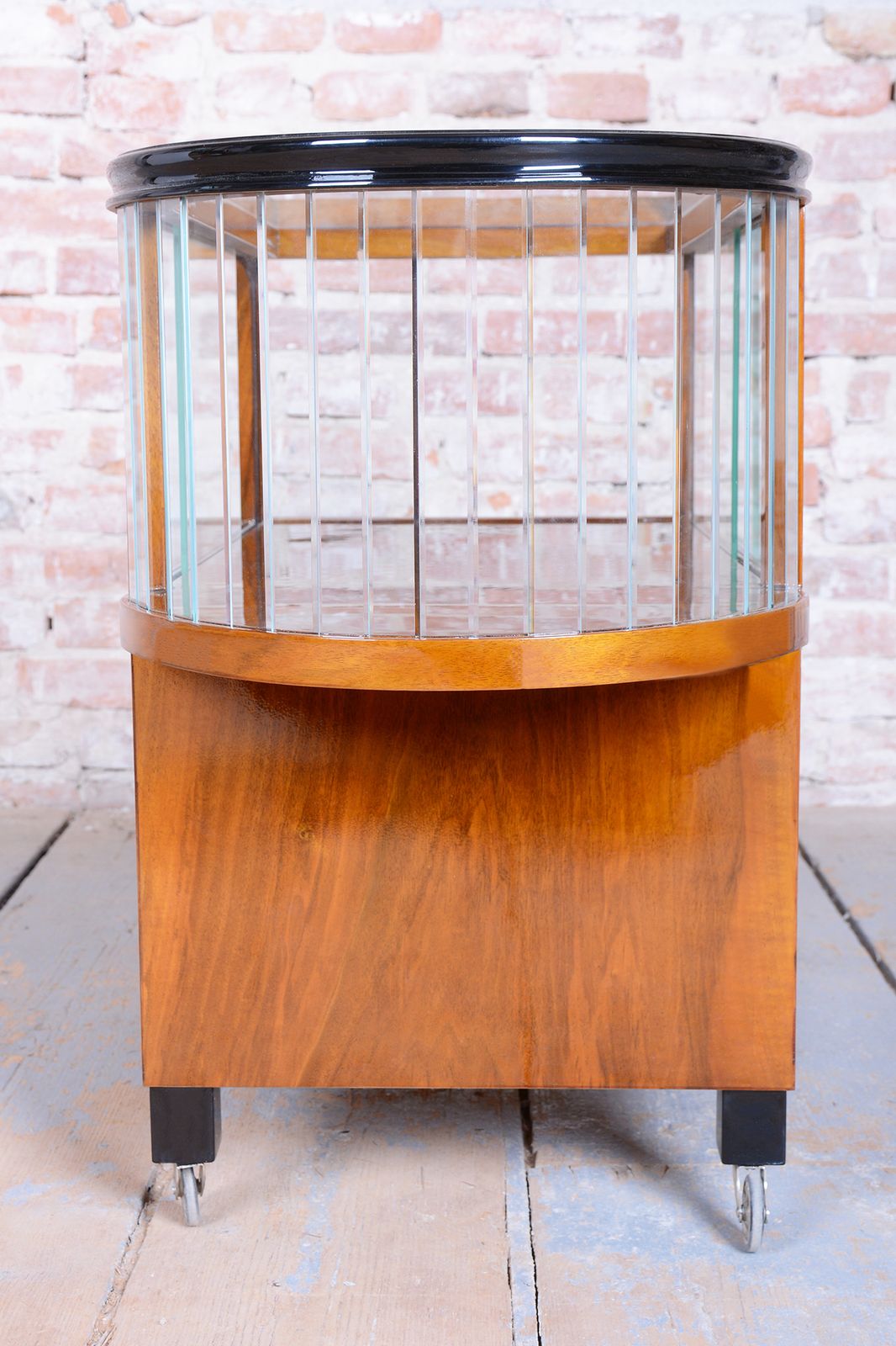 photo buy Restored Art Deco Serving Trolley, Walnut, Glass, Repolished, Czech, 1920s