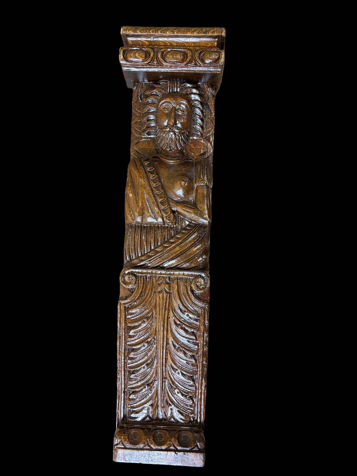 photo for sale Set Of 18th Century Carved Oak Herm Mounts And Corbels