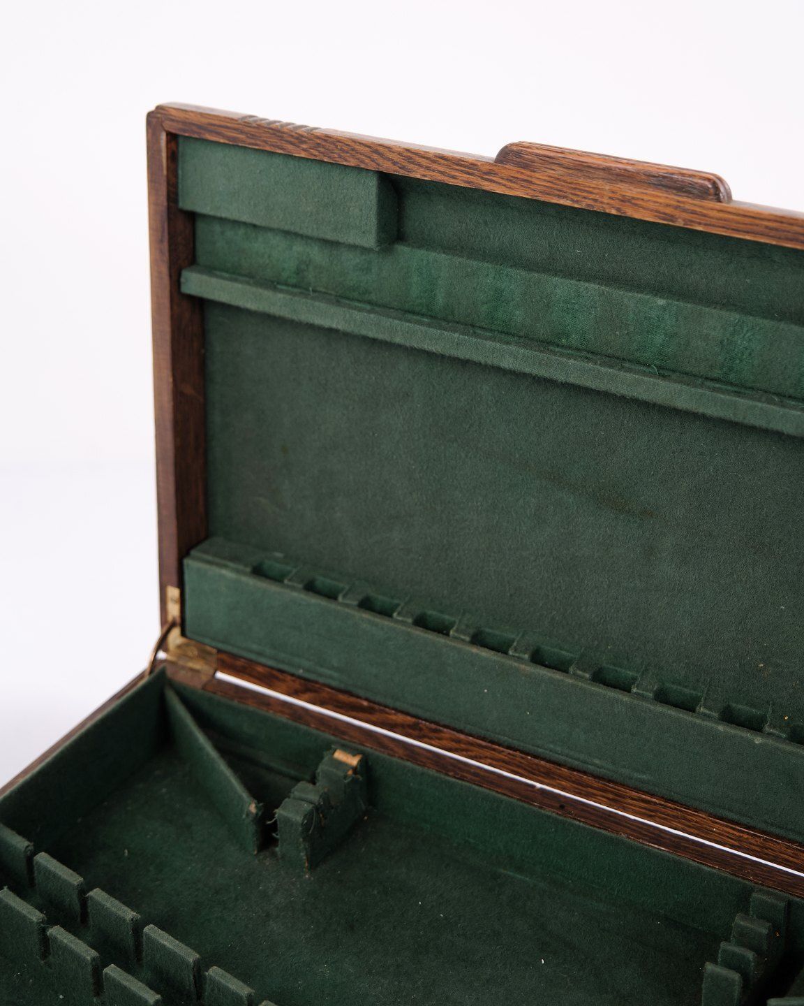 Cutlery Box   Oak   Green   Brass Fittings   Antique photo buy