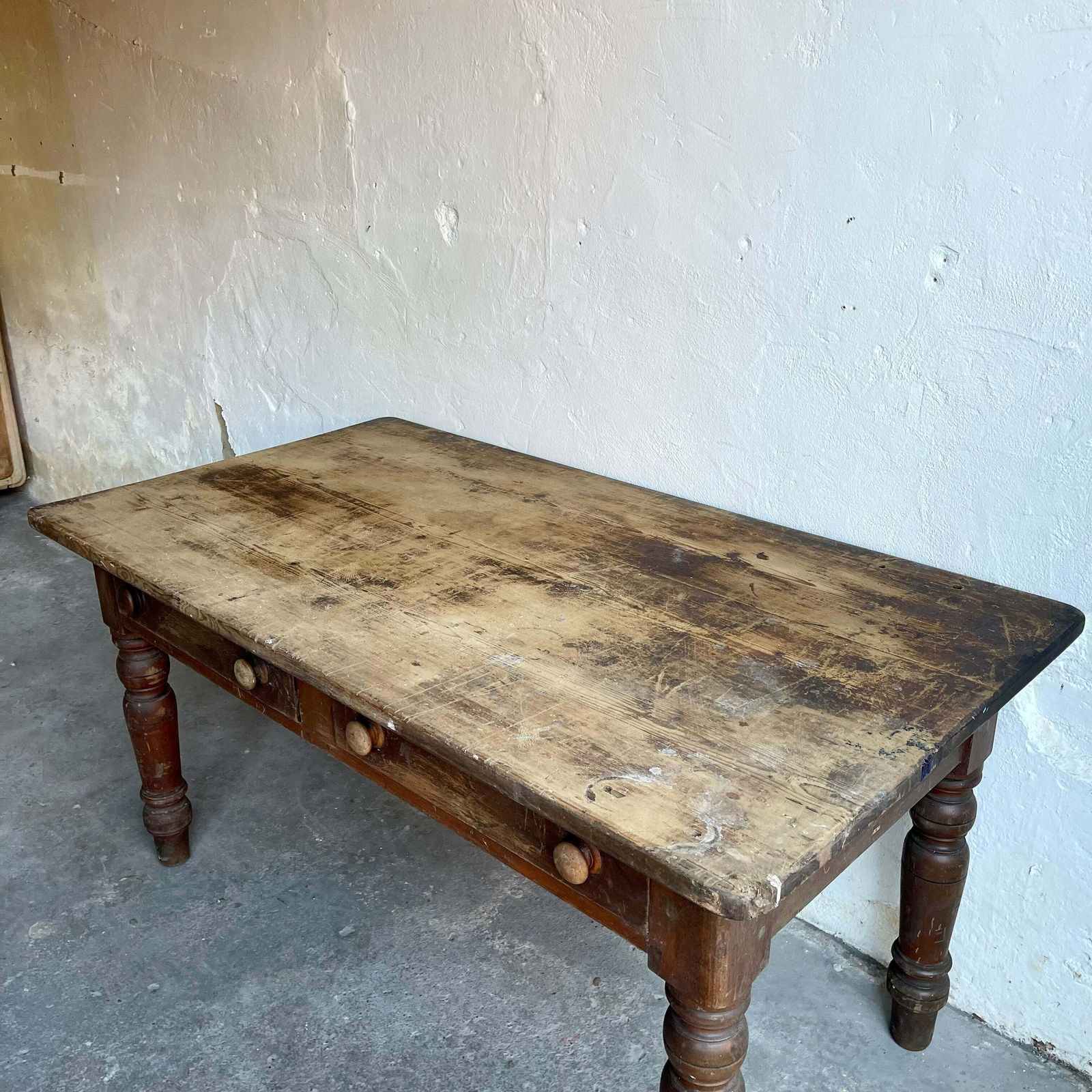 Antique Victorian Scrub Top Table   #1874 photo vinterior