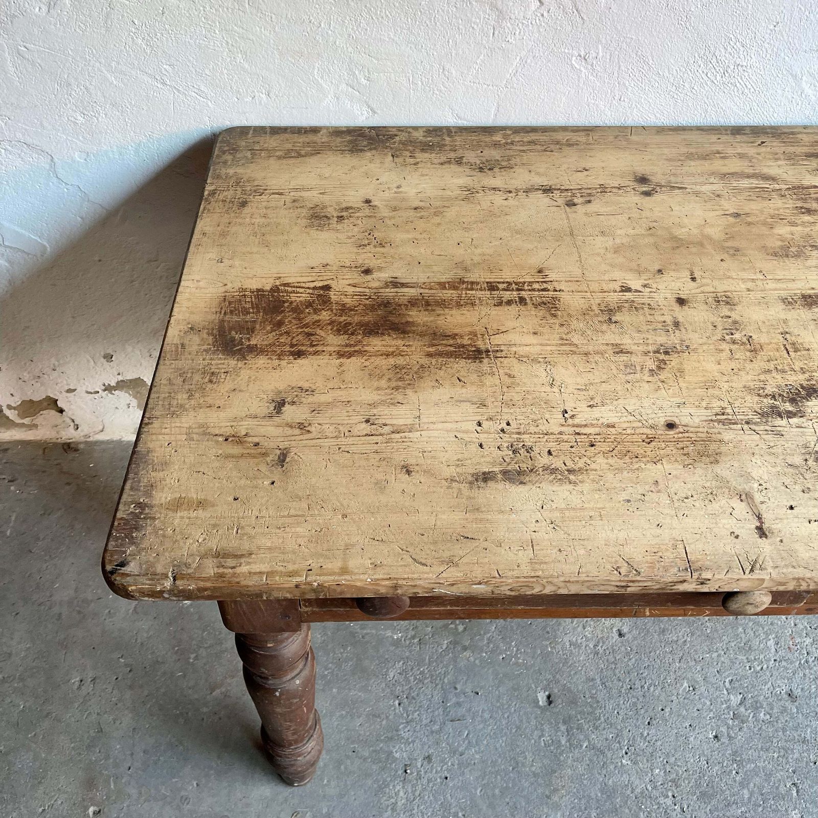 Antique Victorian Scrub Top Table   #1874 photo vintage