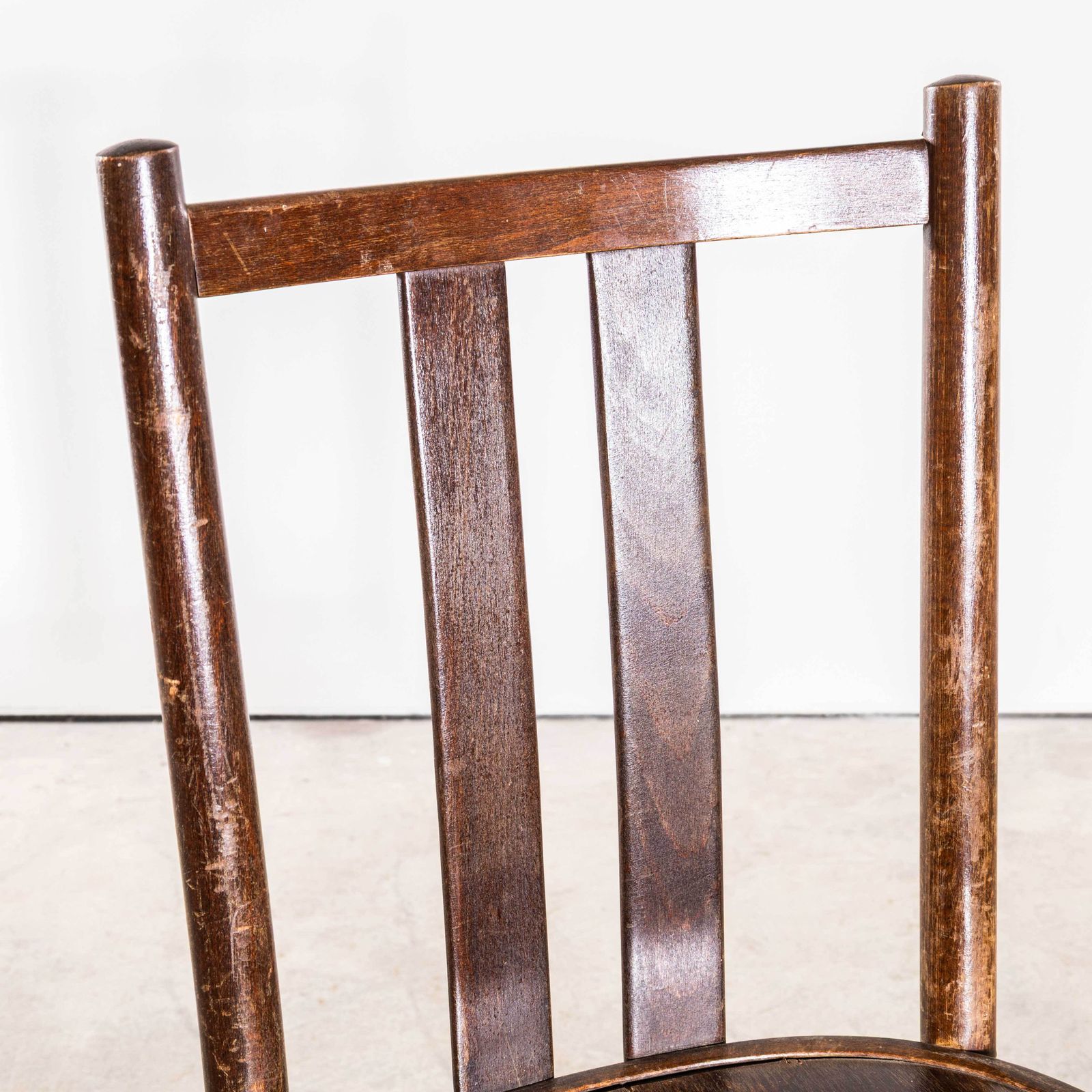 1950's Dark Oak Refined Bentwood Dining Chairs   Set Of Four photo vinterior