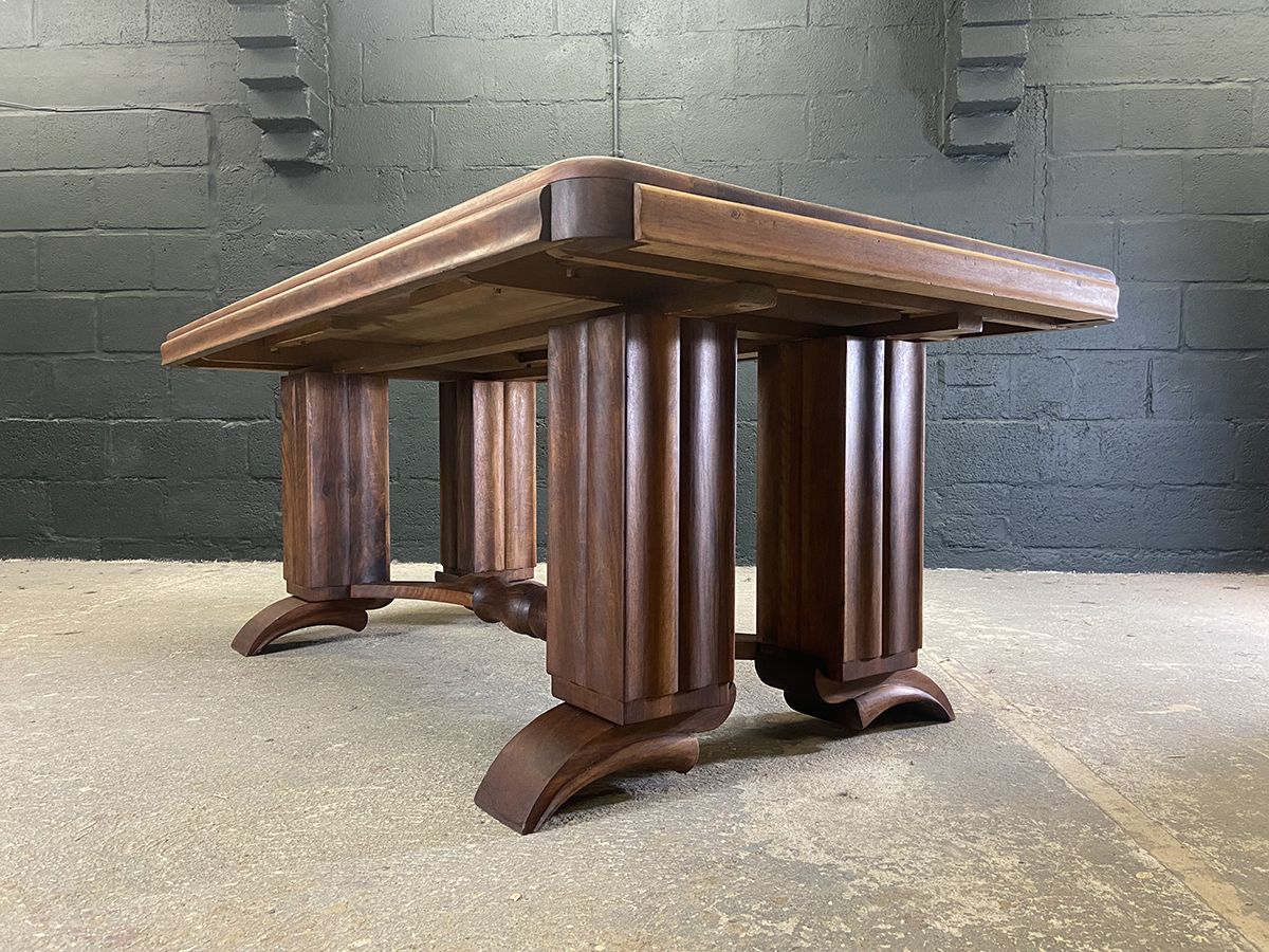 French Art Deco Dining Table, Dominique, Rosewood, Circa 1930 photo Furniture