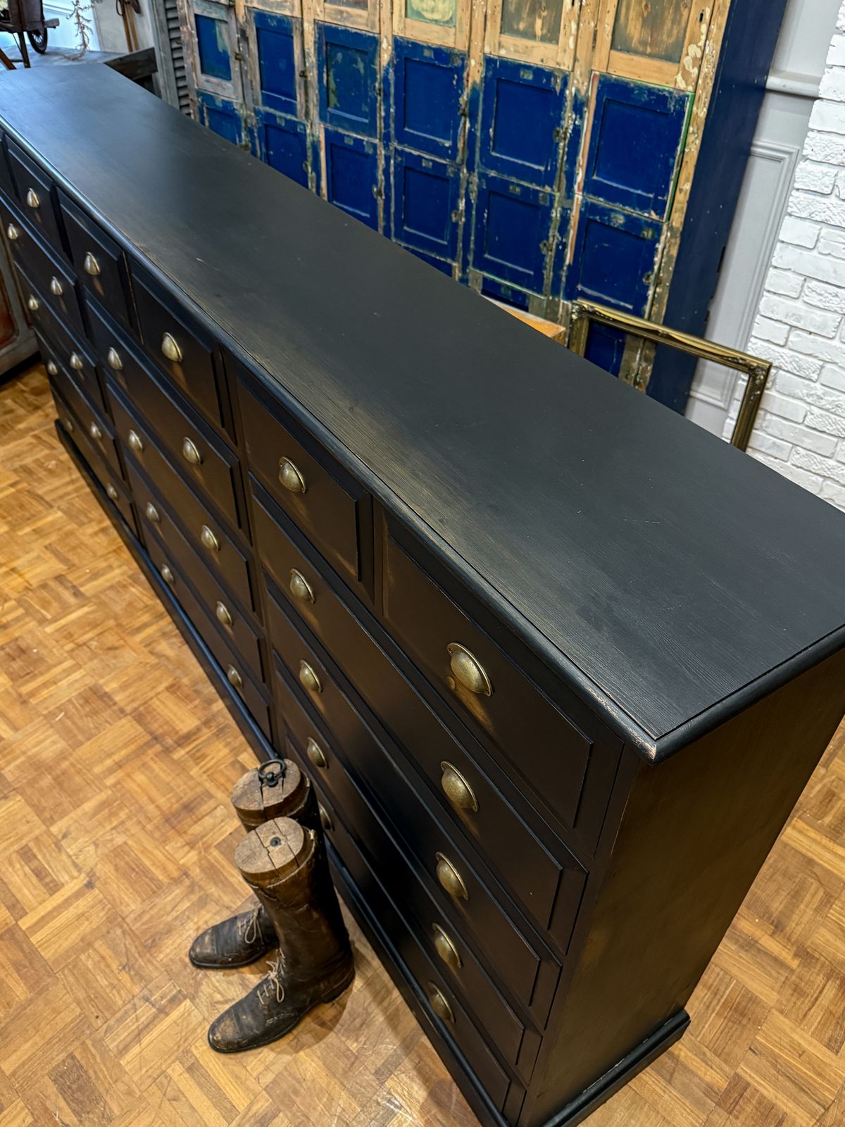 Large Painted Pine Bank Of Drawers photo 2450.0