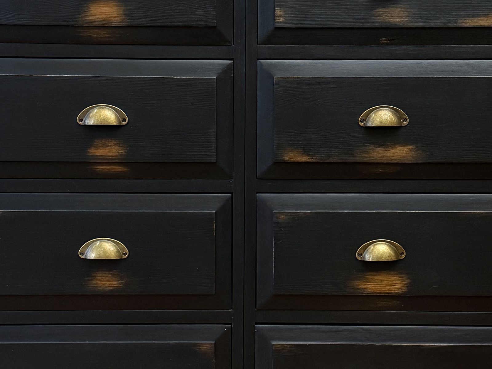 Furniture Large Painted Pine Bank Of Drawers photo