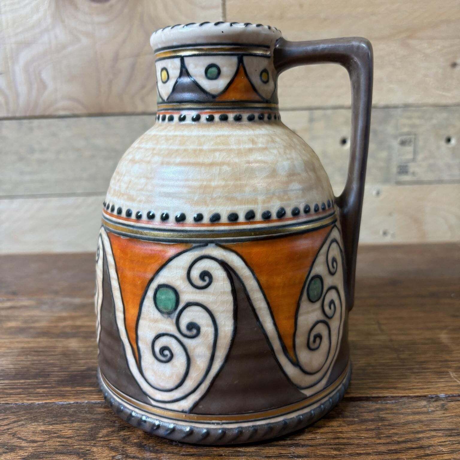 Charlotte Rhead For Crown Ducal Tube‑Lined Handled Vase, Pattern 4926 photo furniture