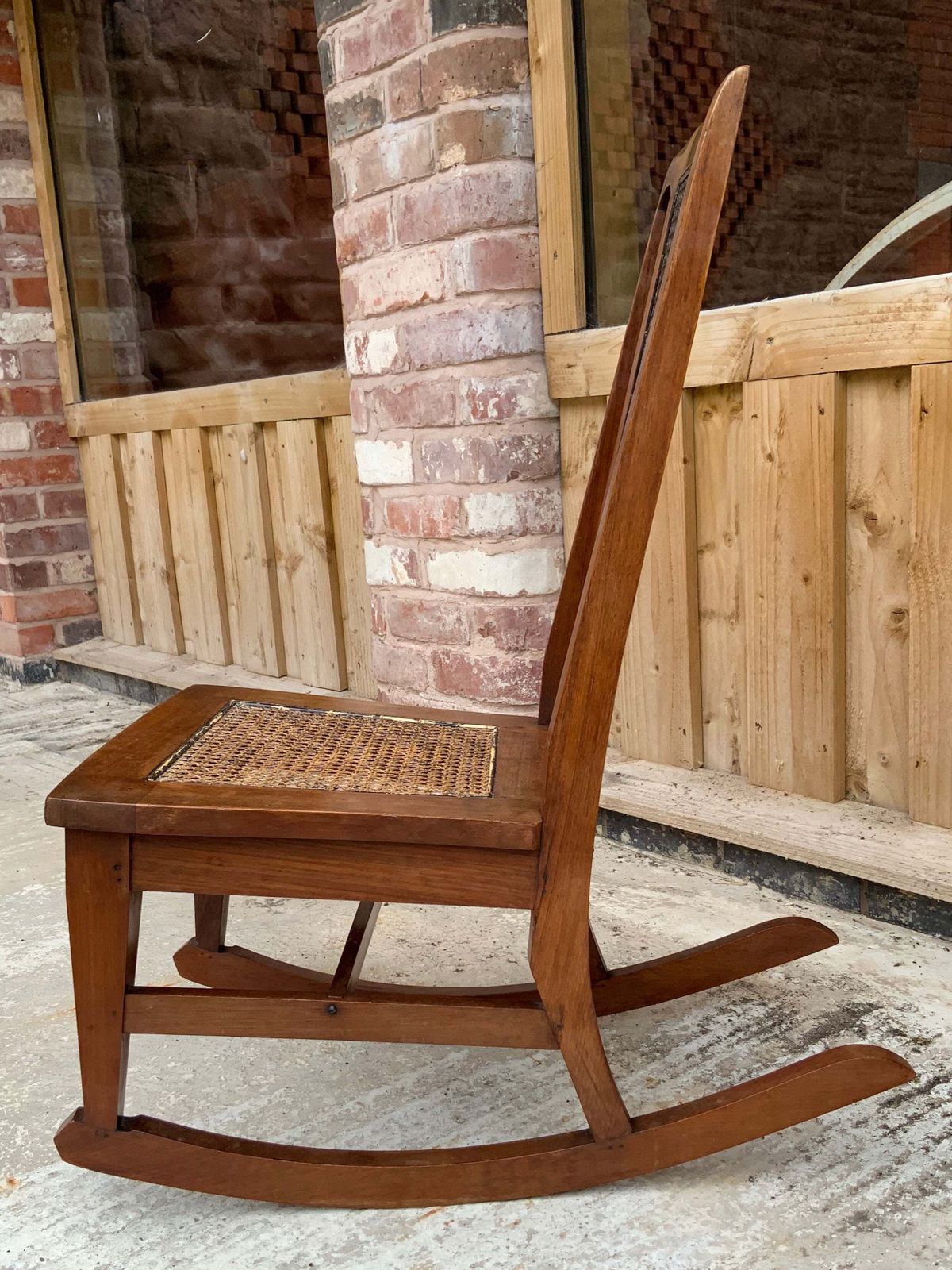 Edwardian Cane Seated And Backed Rocking Chair photo for sale