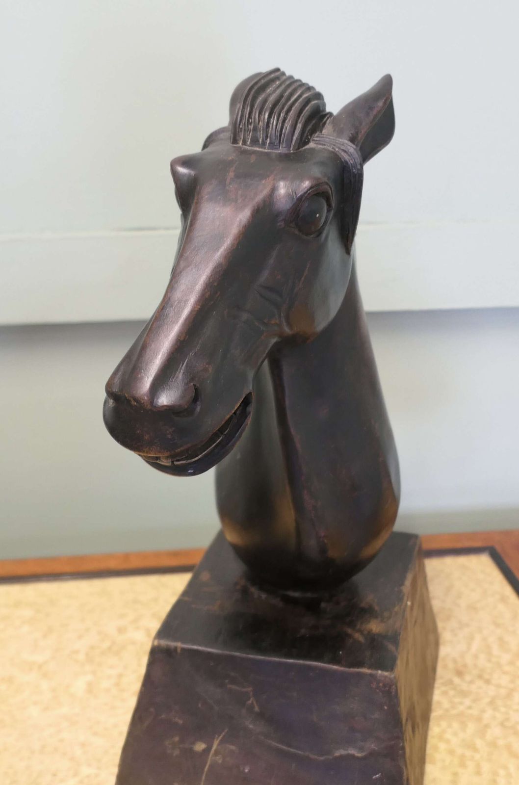 Large Carved Wooden Horse Head photo Art