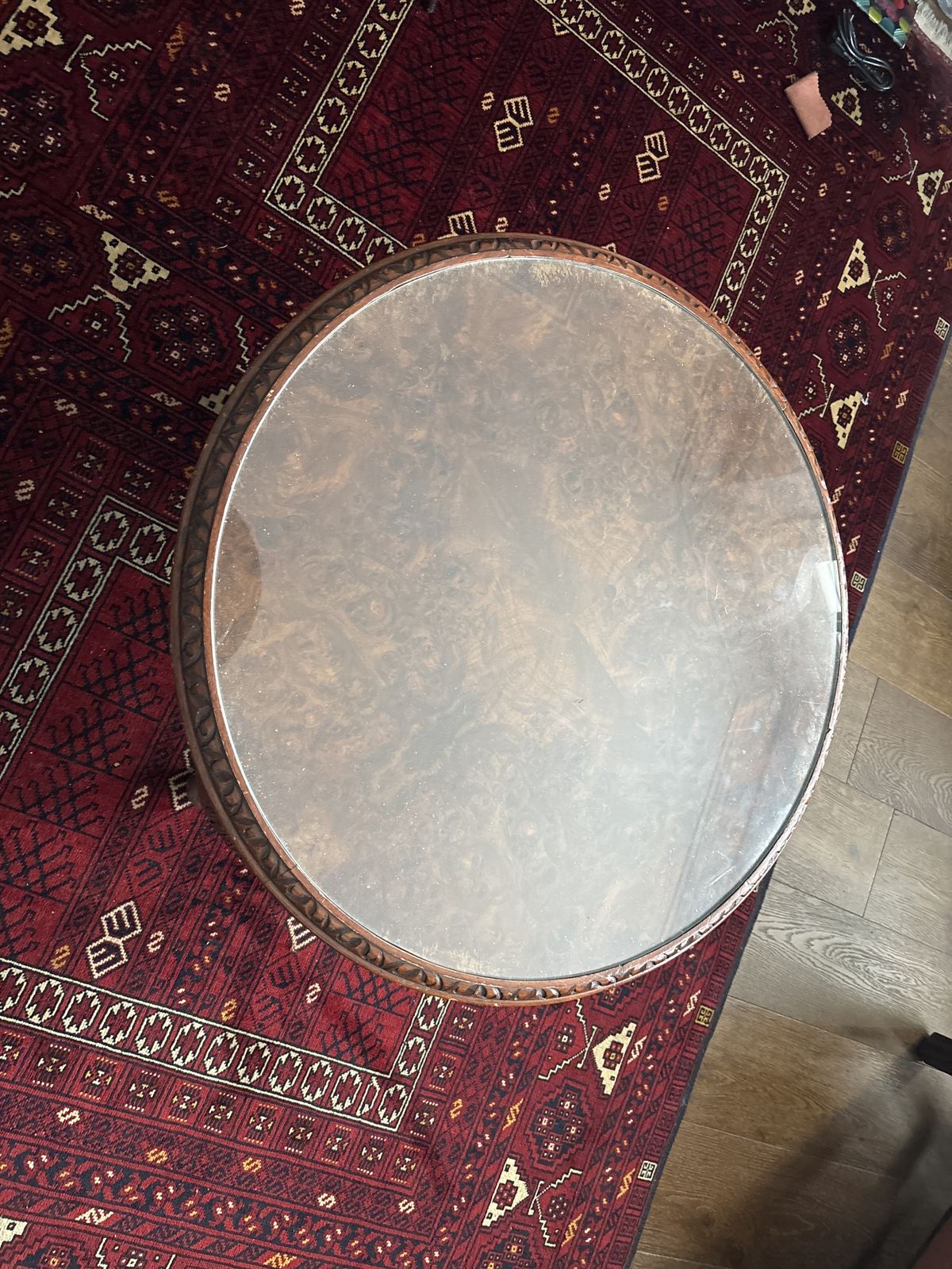 Antique Circular Coffee Table photo furniture
