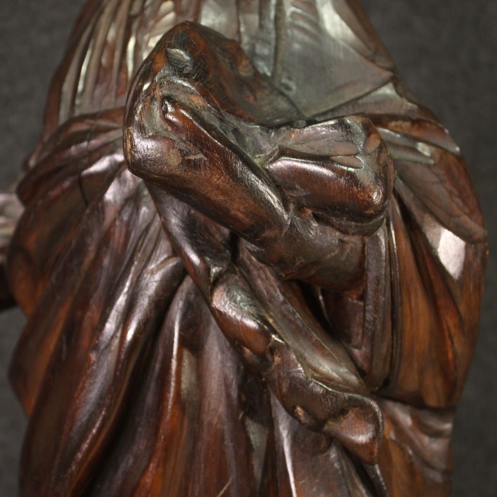 Art 19th Century Religious Wooden Sculpture photo