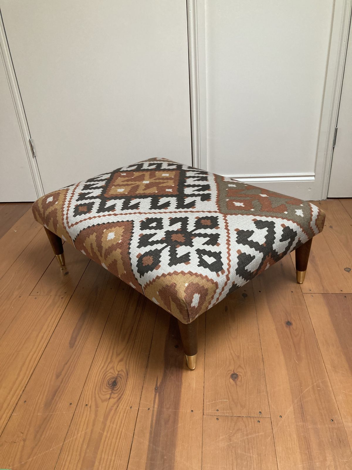 Footstool With Wooden Legs Covered With Linwood Fabric Free Delivery photo buy
