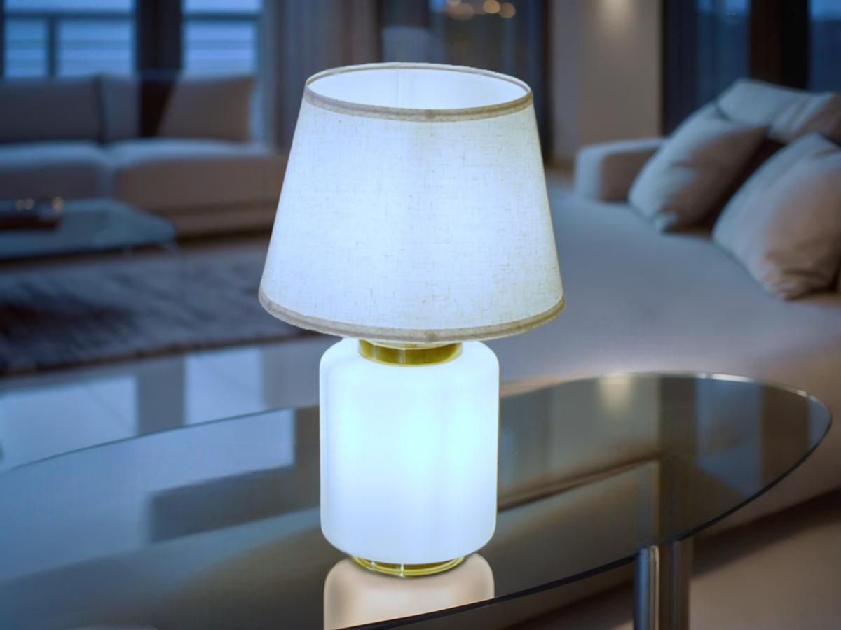 photo for sale Stilnovo Table Lamp   Opal Glass / Brass   Italy '60