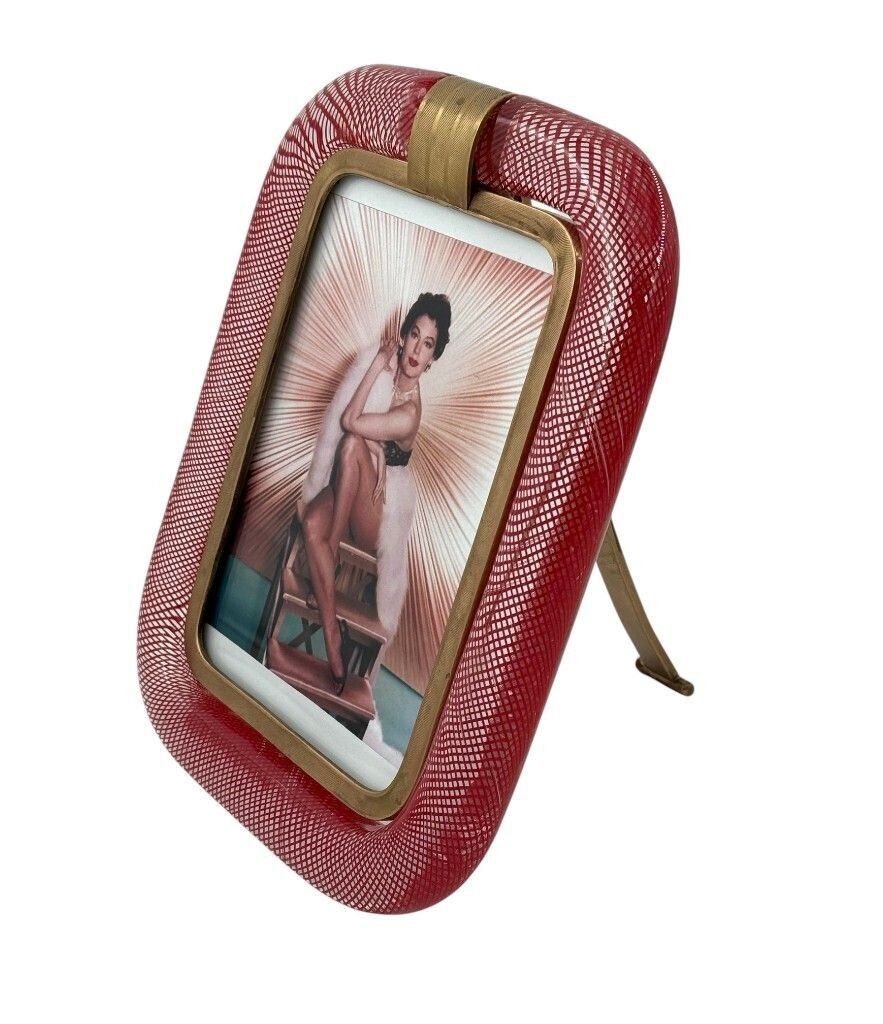 A Rare Venini Murano "Filigrana A Reticello" Glass Frame By Carlo Scarpa photo 4150.0