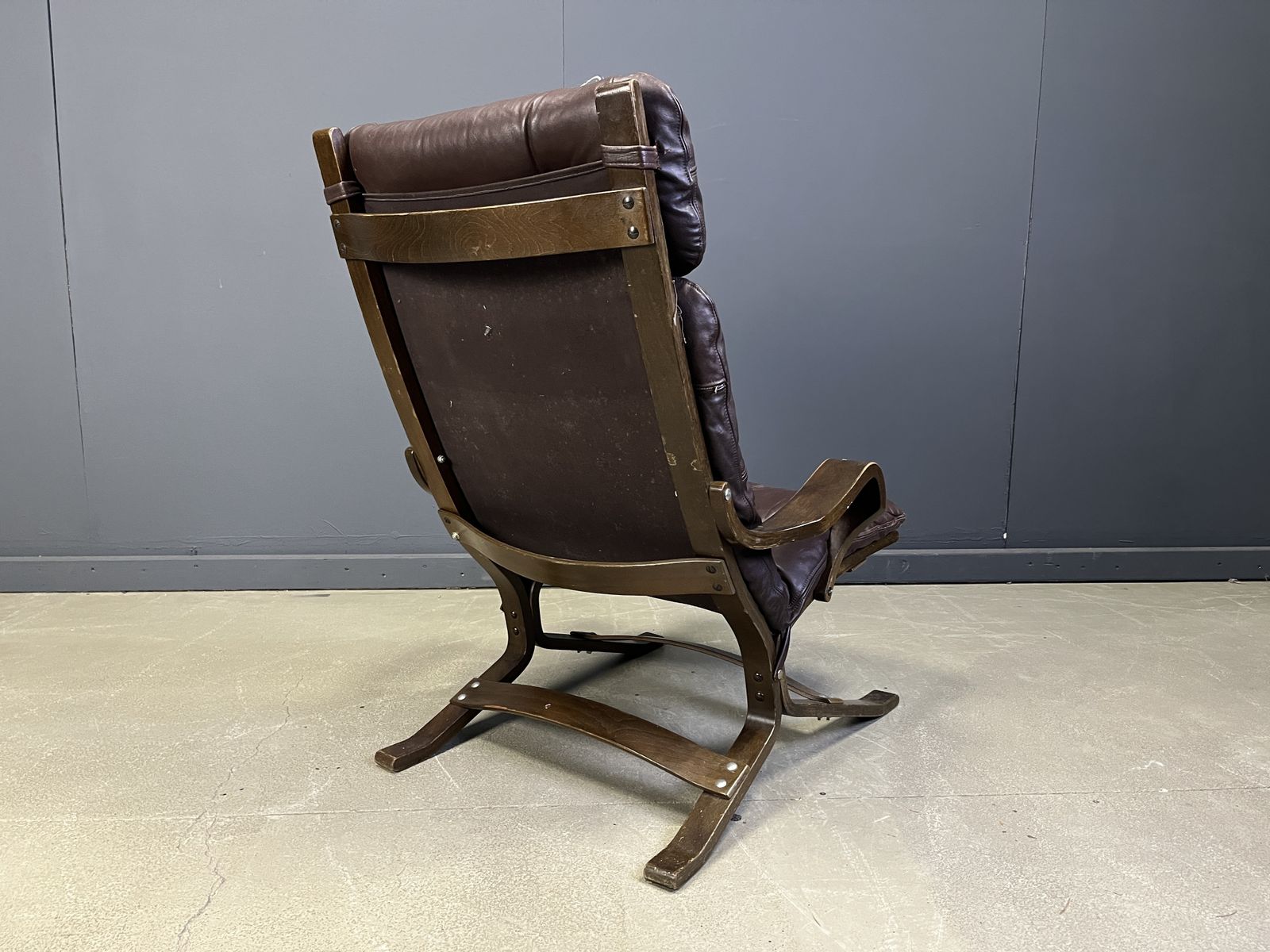 Vintage Scandinavian Leather And Bentwood Armchair, 1970s photo 95.0
