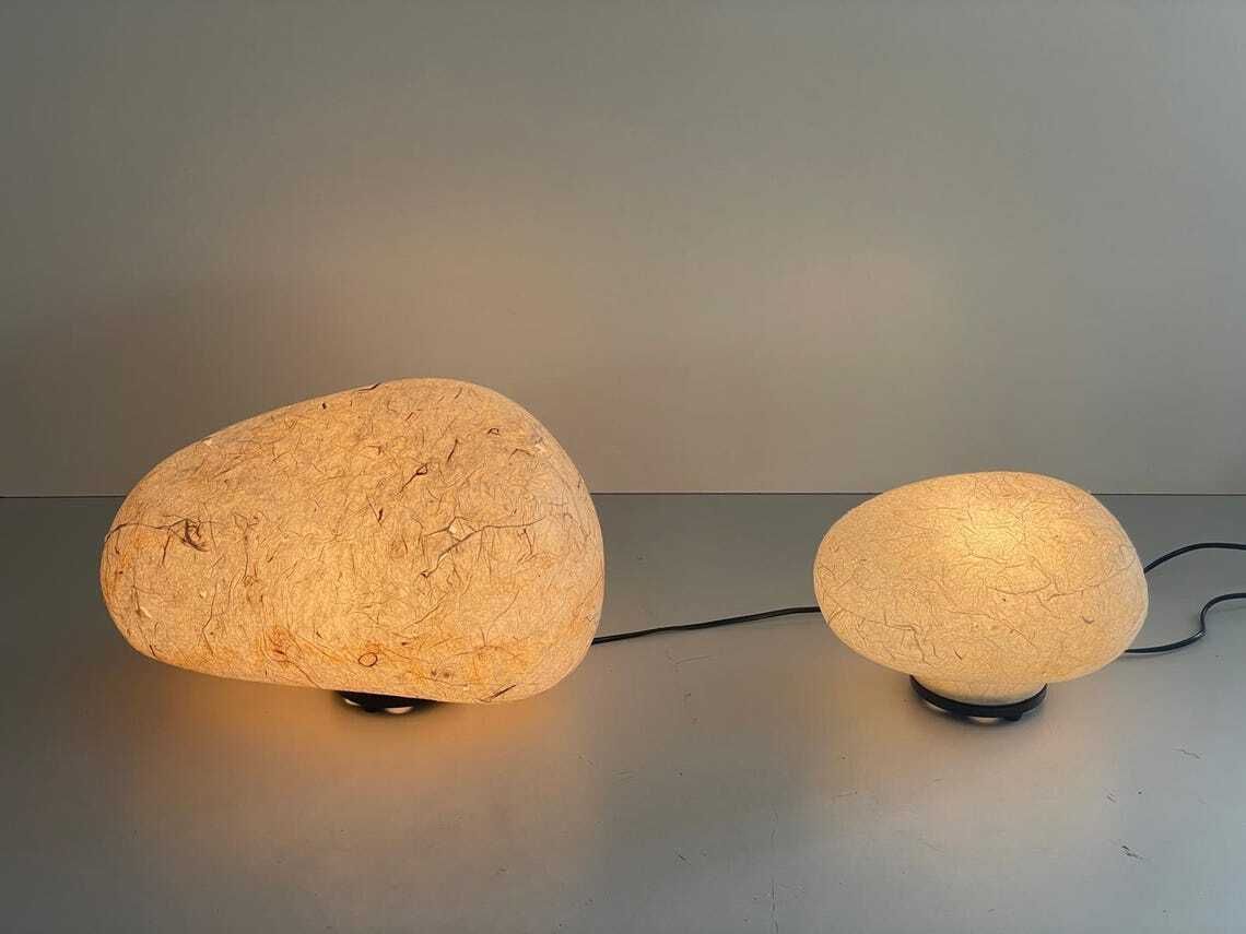 Small And Big Pair Of Fiberglass Night Lamps 1980s Germany