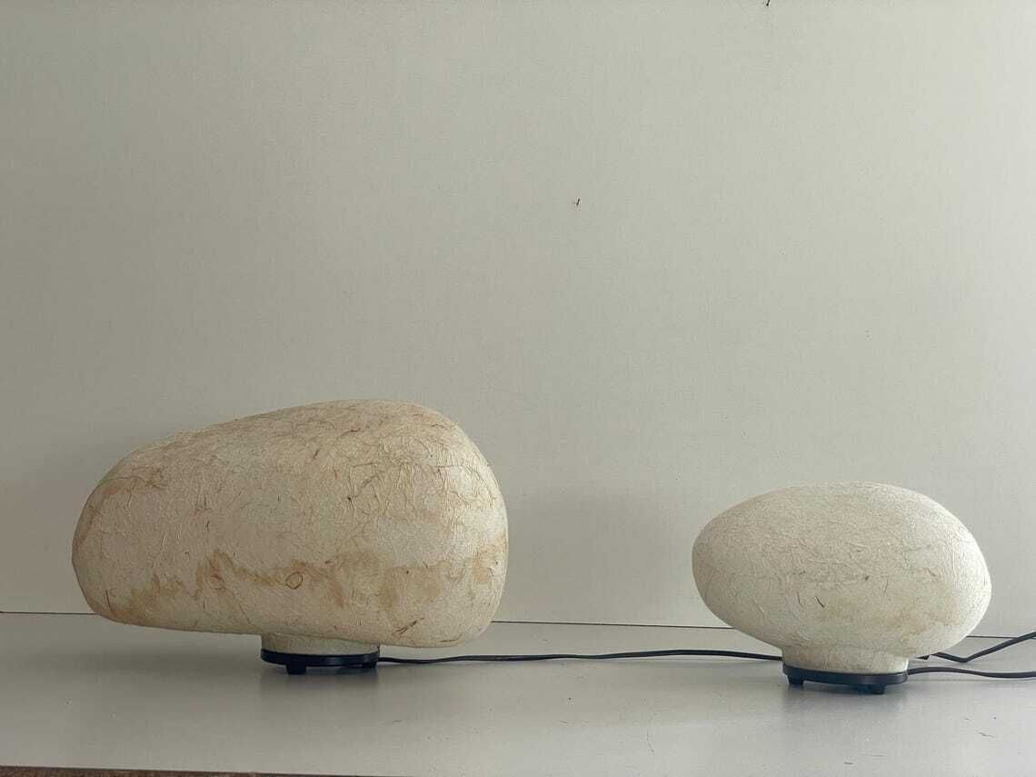 Small And Big Pair Of Fiberglass Night Lamps 1980s Germany photo 1360.0