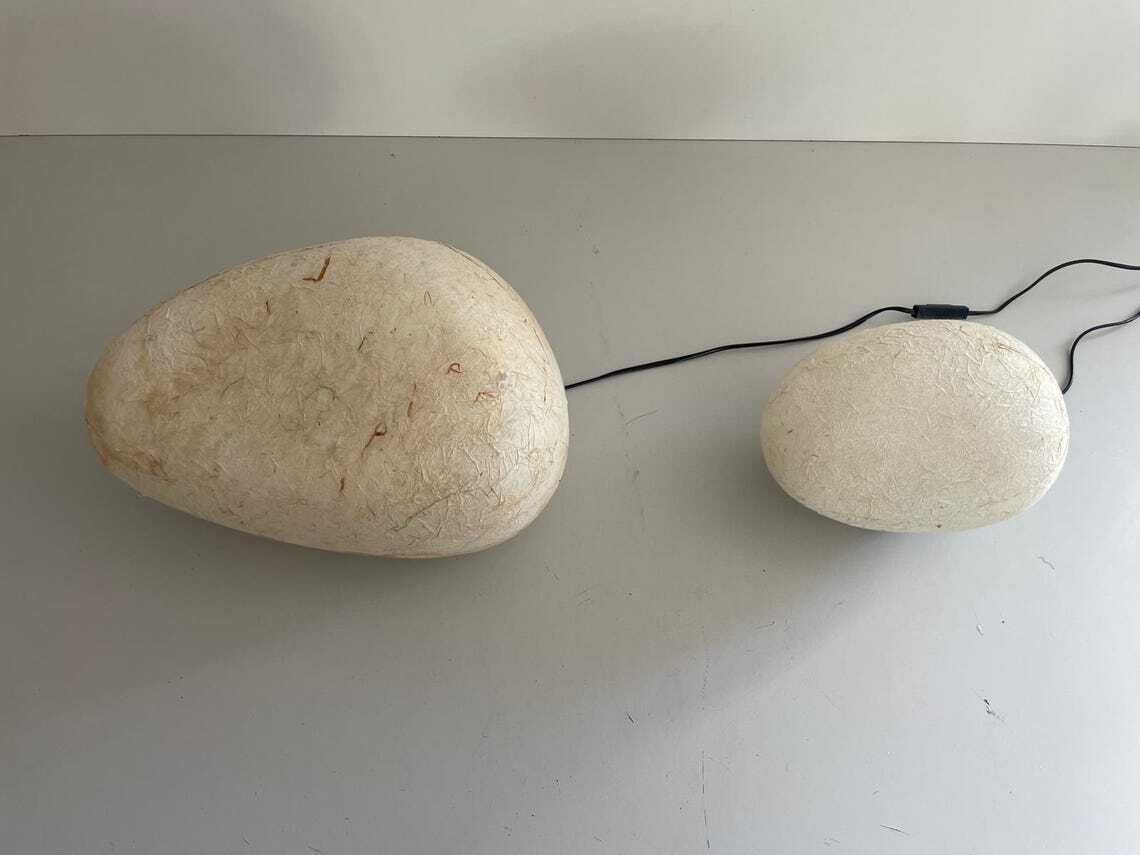 Small And Big Pair Of Fiberglass Night Lamps 1980s Germany photo buy