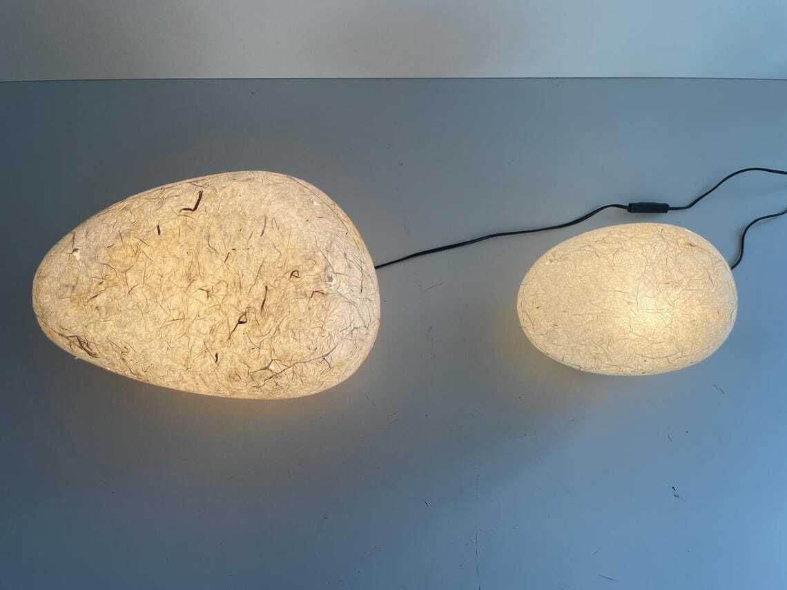 Small And Big Pair Of Fiberglass Night Lamps 1980s Germany photo vintage
