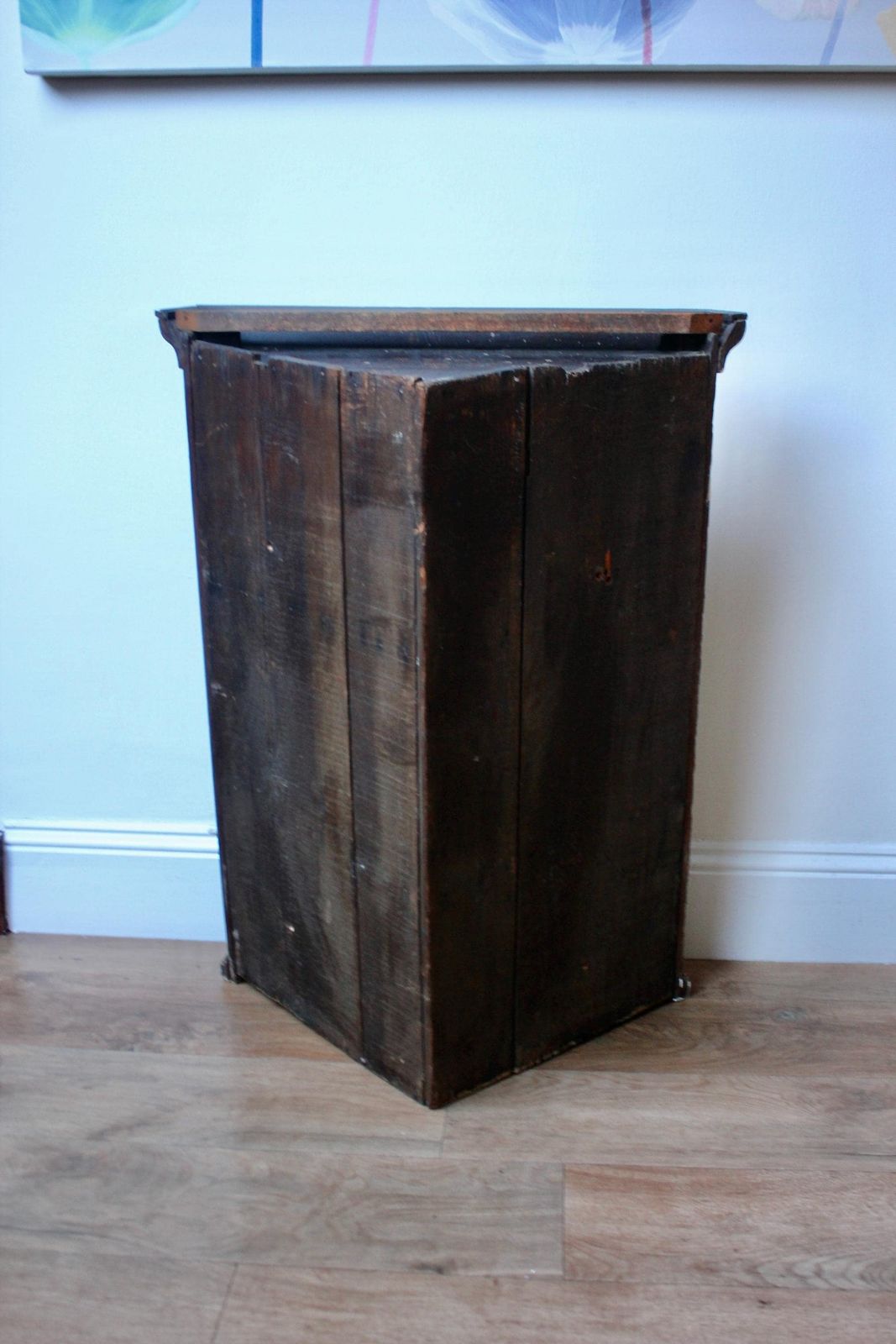 Antique Georgian Carved Oak Corner Cupboard Cabinet photo vintage