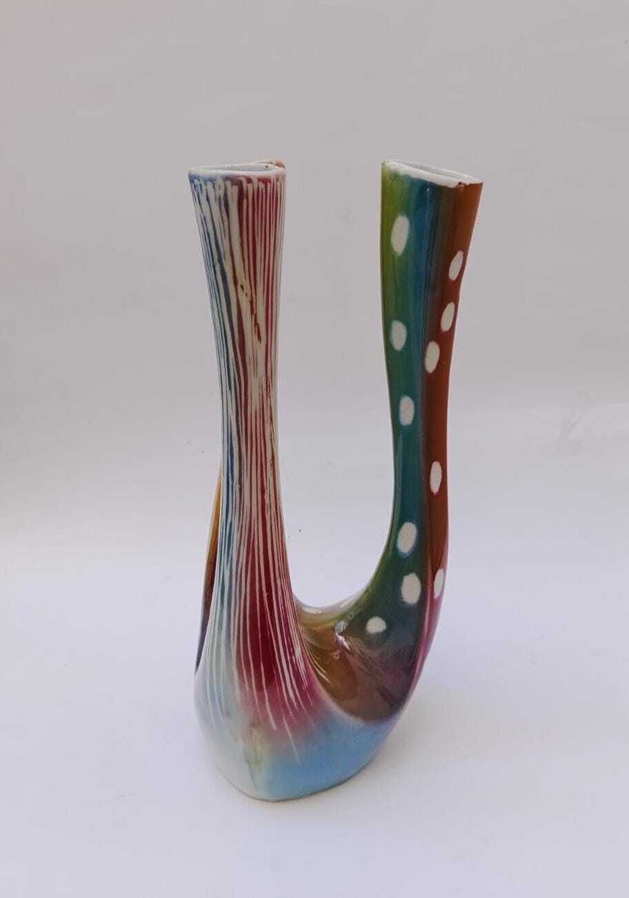 Extraordinary Marisa Salerno Ernestine Vase With 3 Mouths, Space Age Design, 1970s, Size Xxl photo 185.0