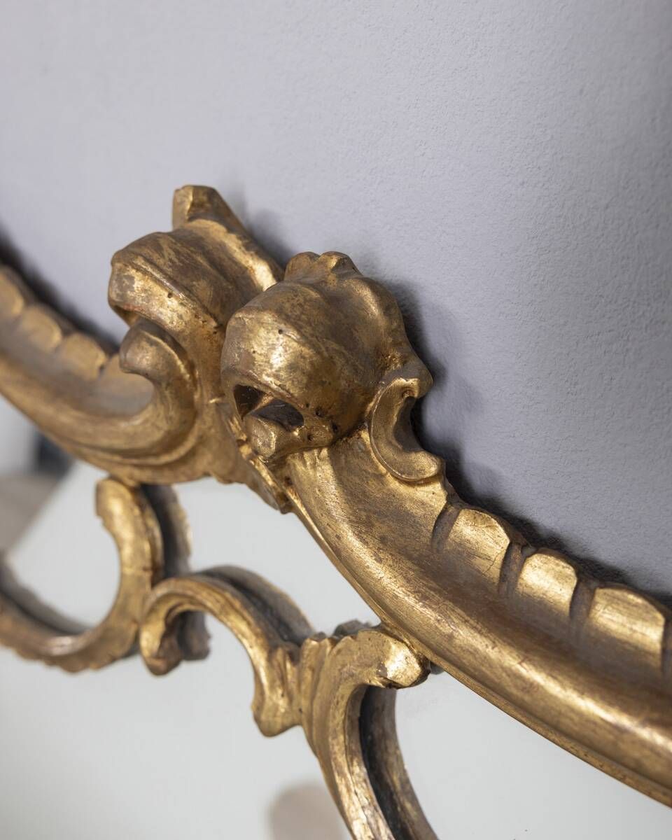 photo furniture Large Early 20th Century Wall Mirror In Gilded Wood, Baroque Style