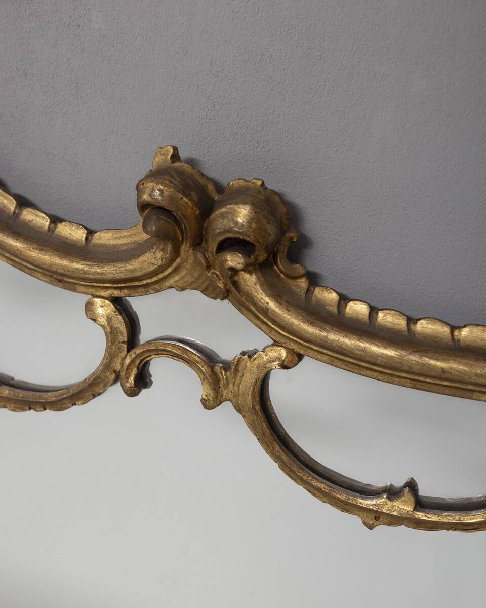 photo for sale Large Early 20th Century Wall Mirror In Gilded Wood, Baroque Style