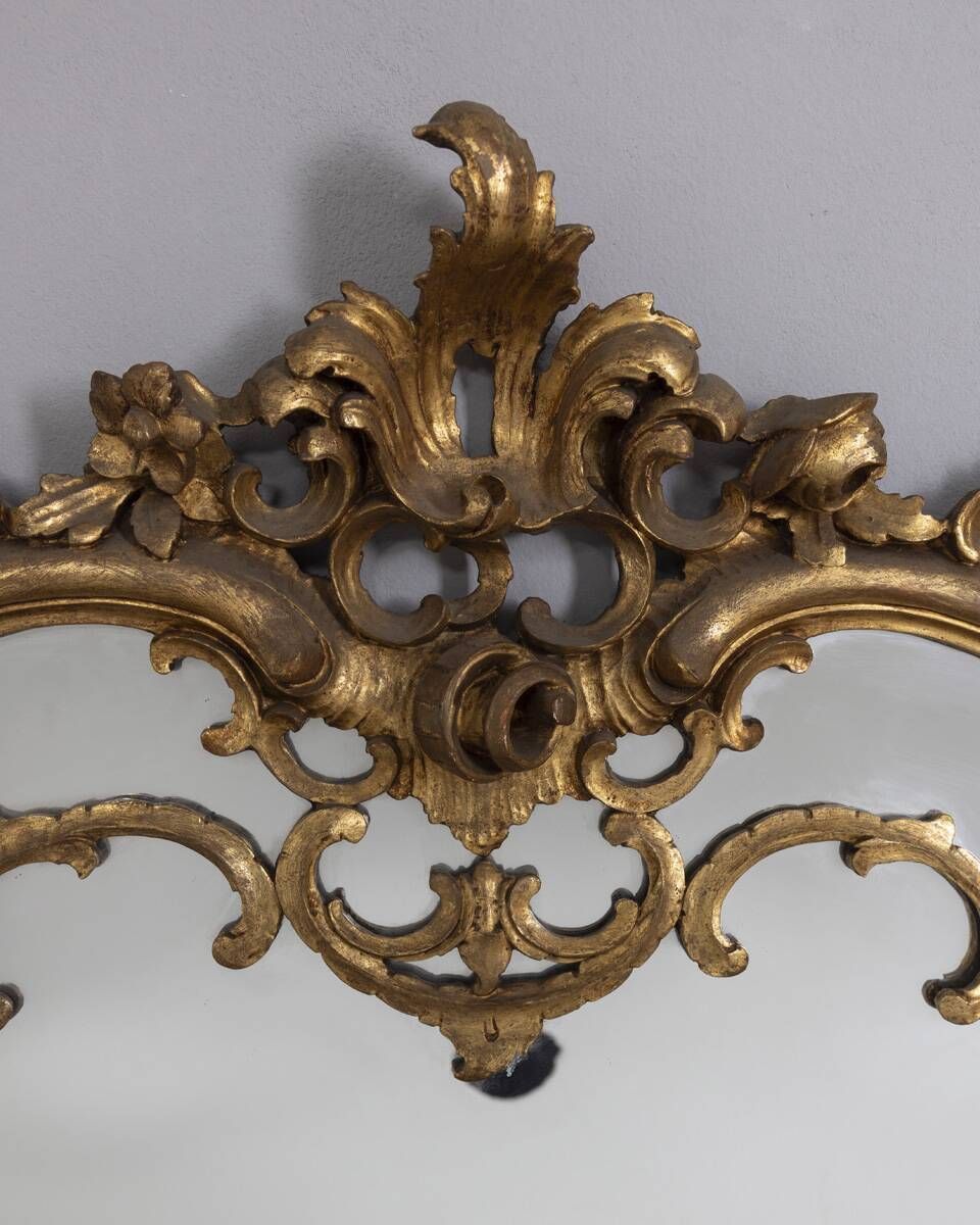 2013.0 Large Early 20th Century Wall Mirror In Gilded Wood, Baroque Style photo
