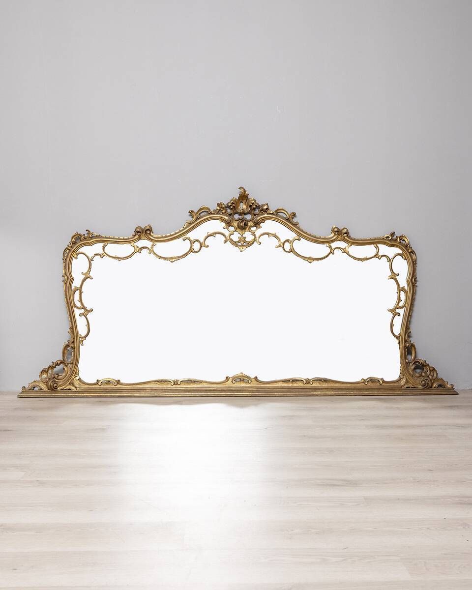 photo vinterior Large Early 20th Century Wall Mirror In Gilded Wood, Baroque Style