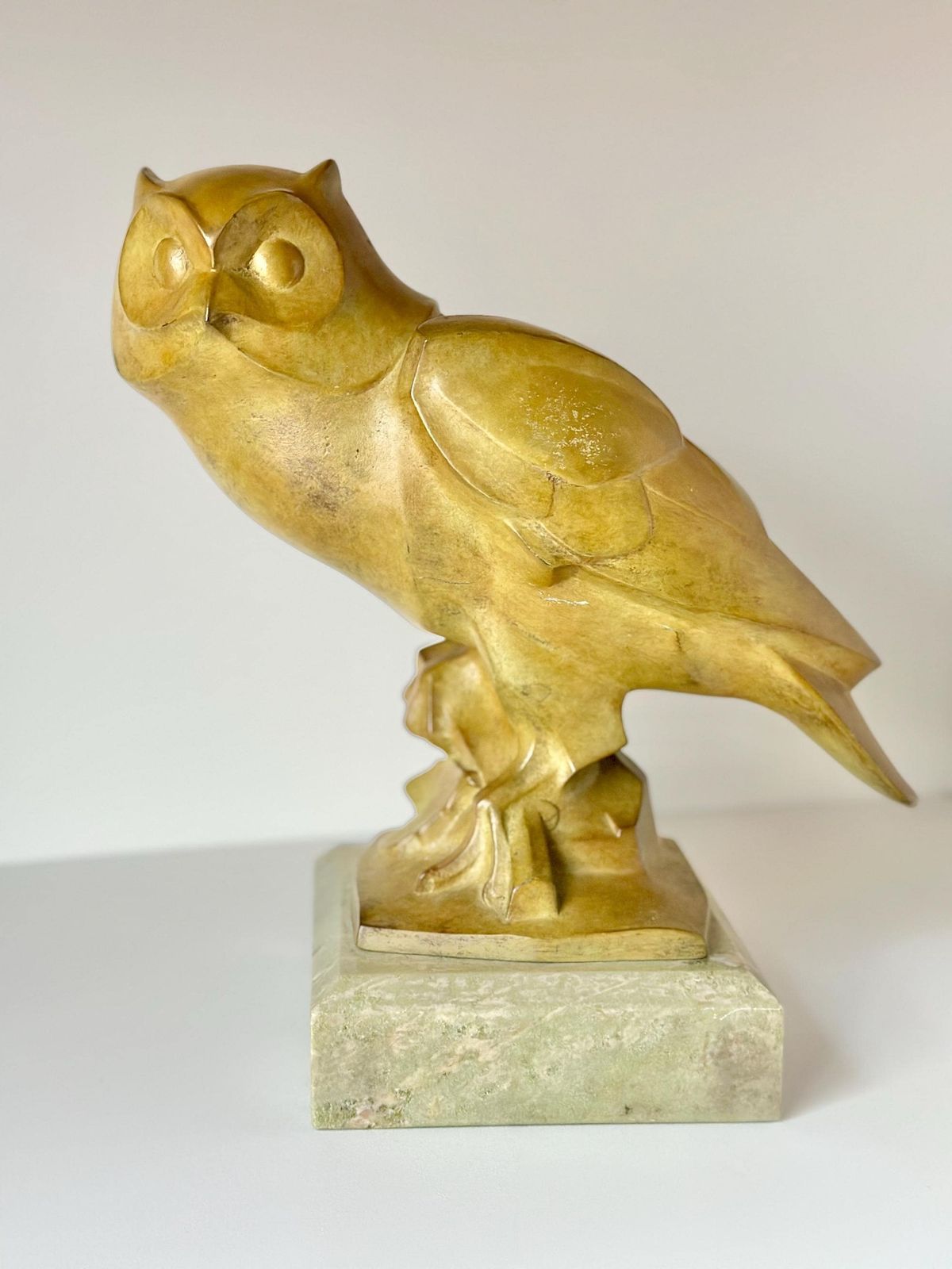 British Sculptor Philip Nathan Frss B 1941 Art Deco Style Bronze Owl On Marble Base Circa 1980 photo furniture